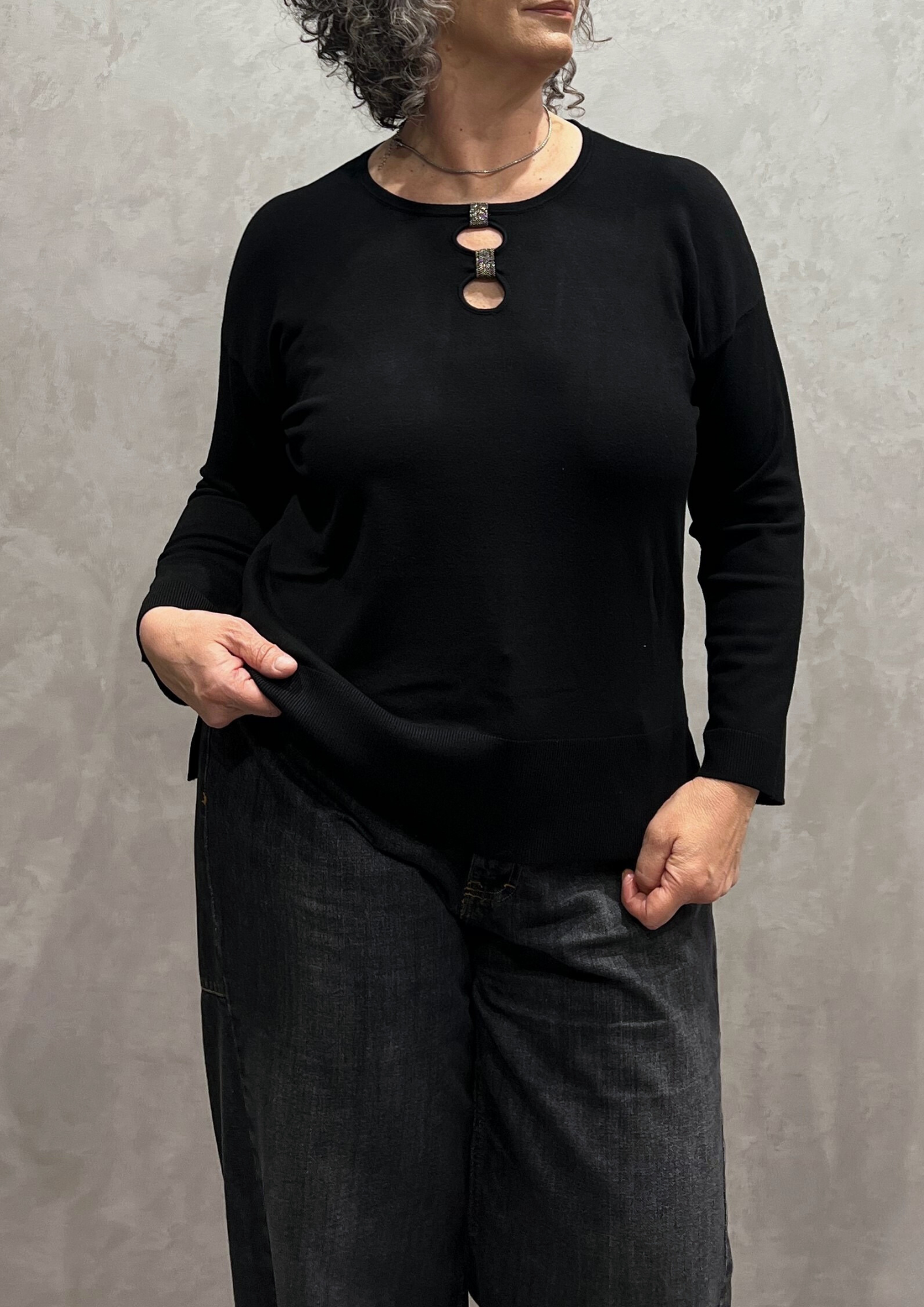 Maglia in viscosa felpata doppia goccia