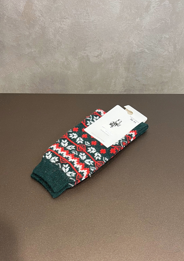 Calzino in lana-cashmere motivo montagna