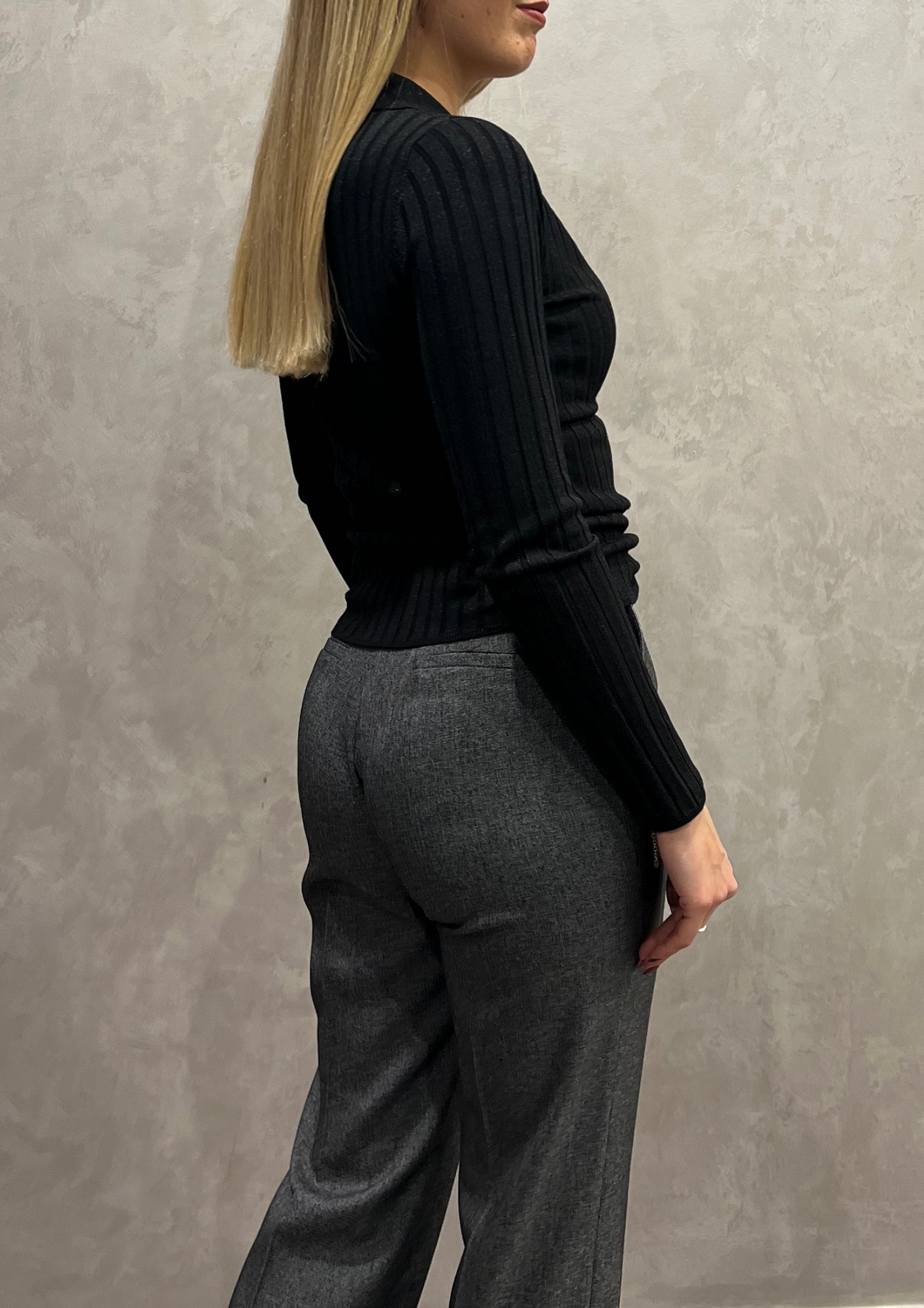 Polo misto cashmere lurex a coste