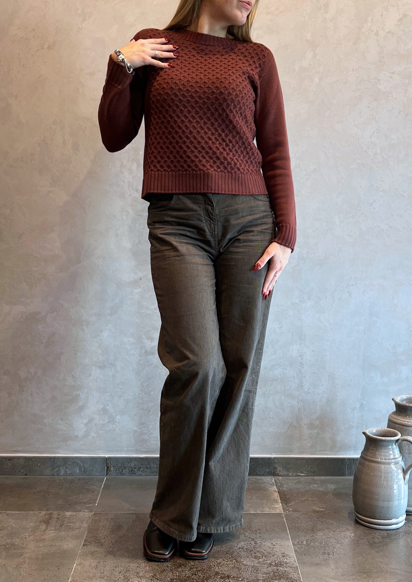 Maglioncino in pura lana vergine con lavorazione