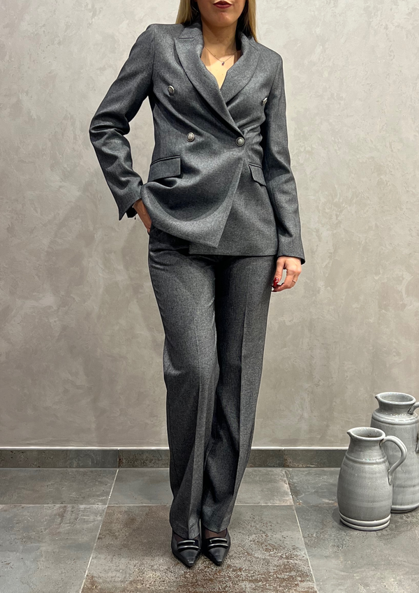 Giacca doppiopetto sfiancata mélange