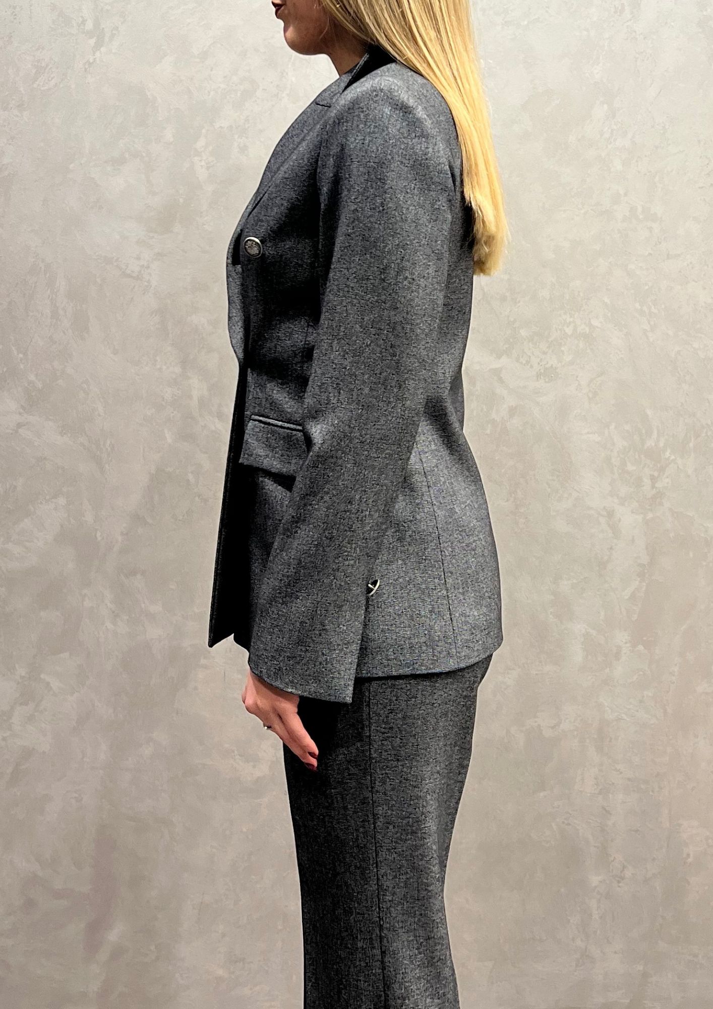 Giacca doppiopetto sfiancata mélange