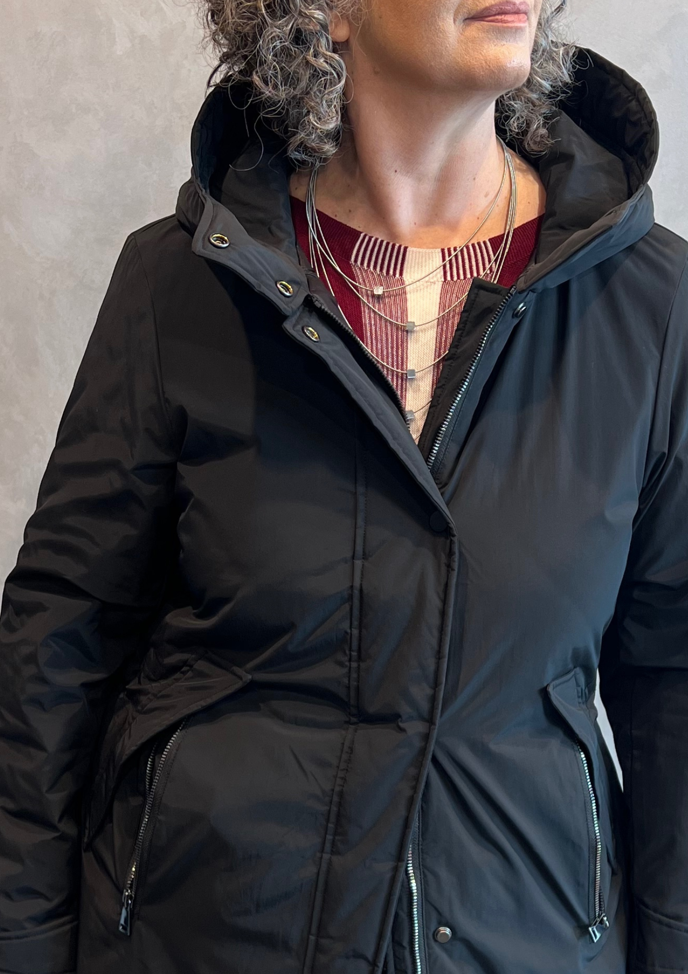 Parka tecnico reversibile con cappuccio