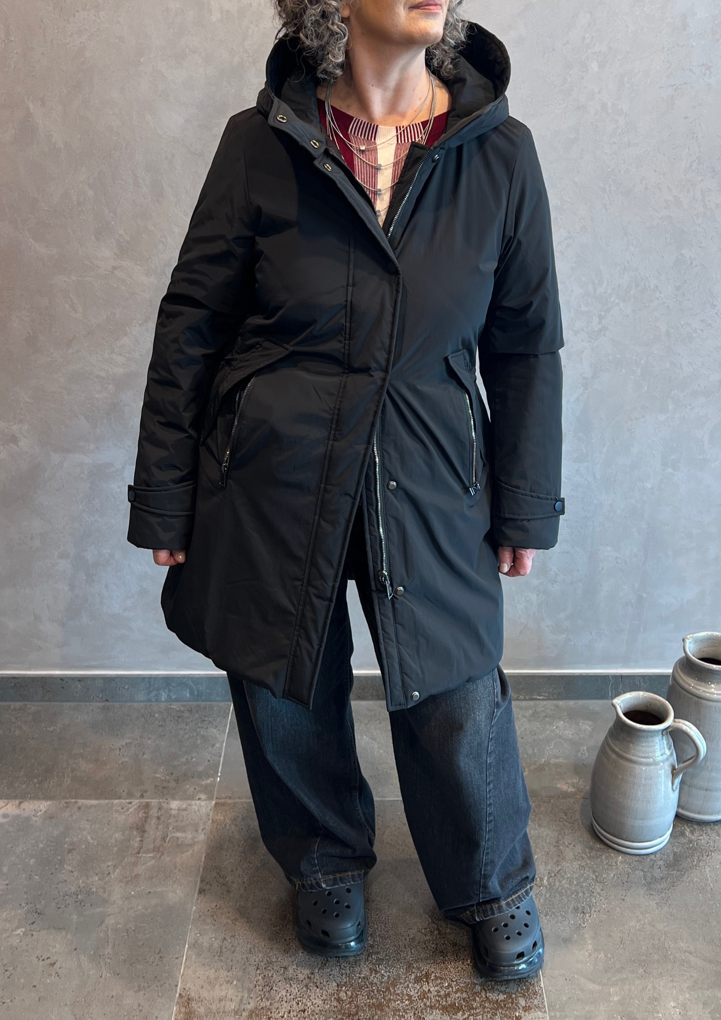 Parka tecnico reversibile con cappuccio