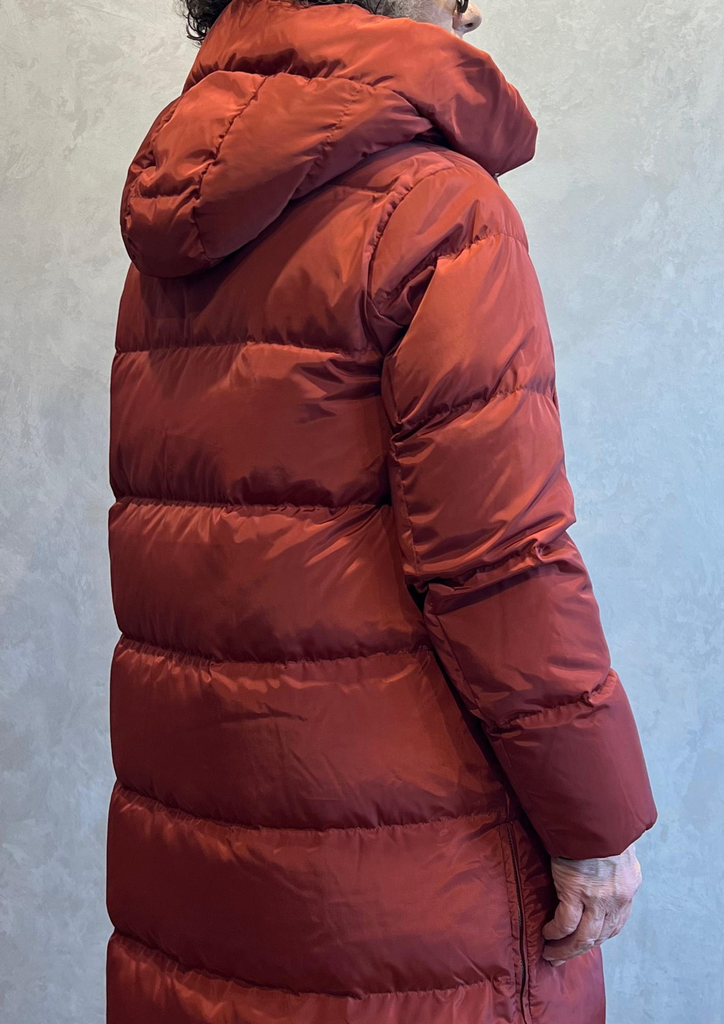 Piumino lungo in vera piuma