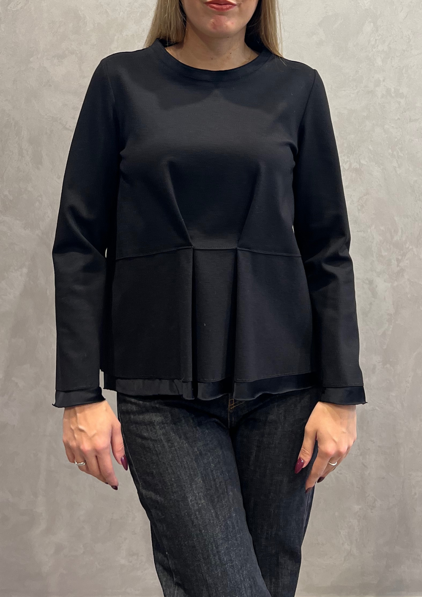 Maglia in Punto Milano con arricciatura