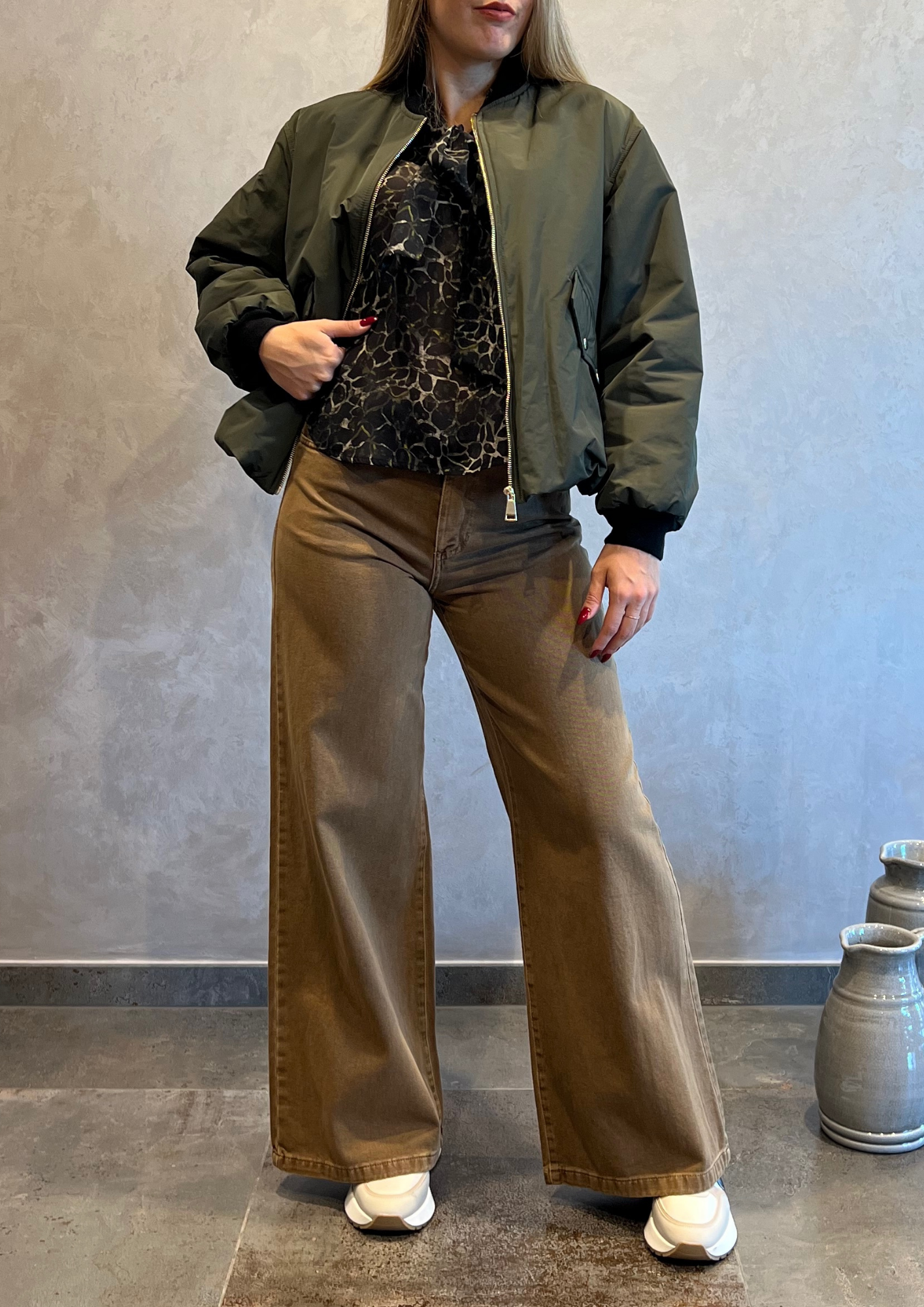 Bomber arricciato imbottitura leggera