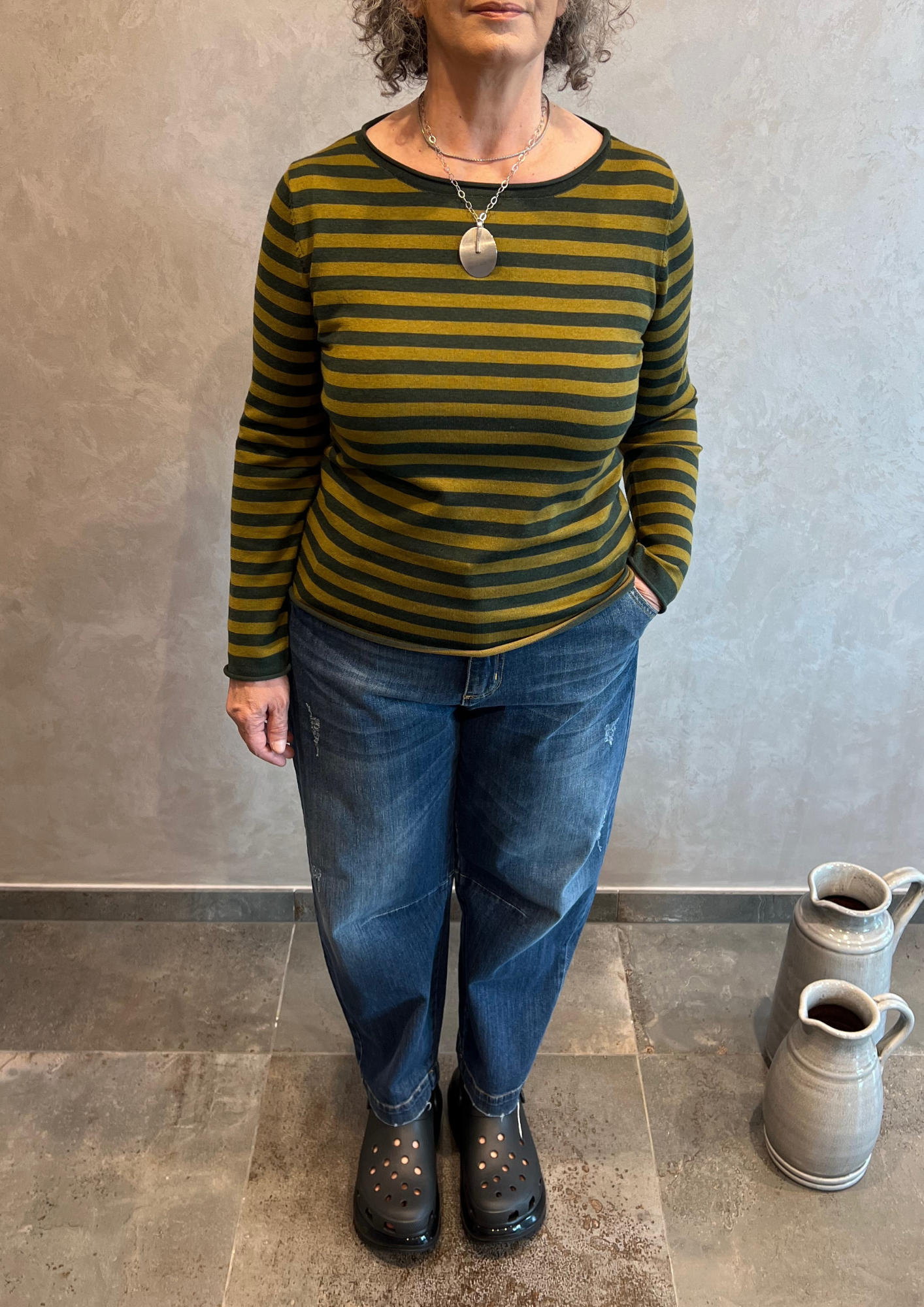 Maglia in misto lanetta a righe