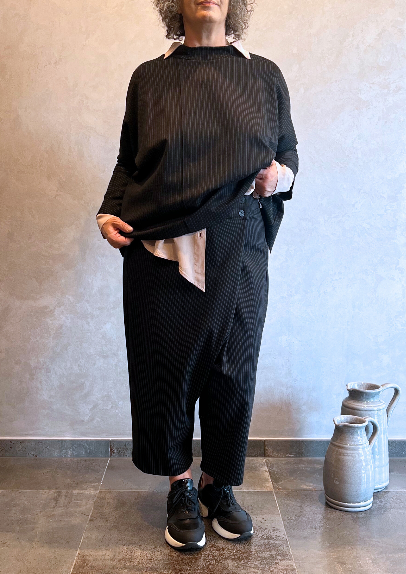 Pantalone portafoglio in Punto Milano gessato