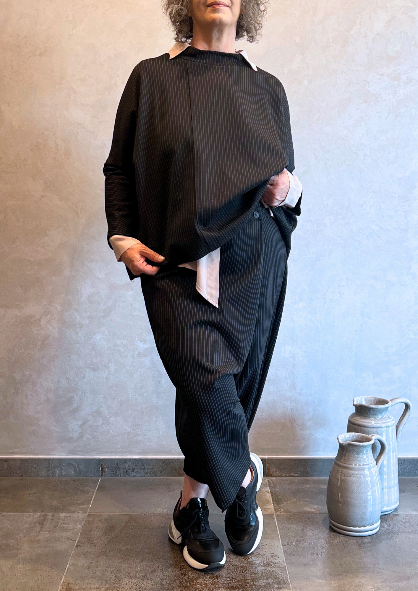 Pantalone portafoglio in Punto Milano gessato