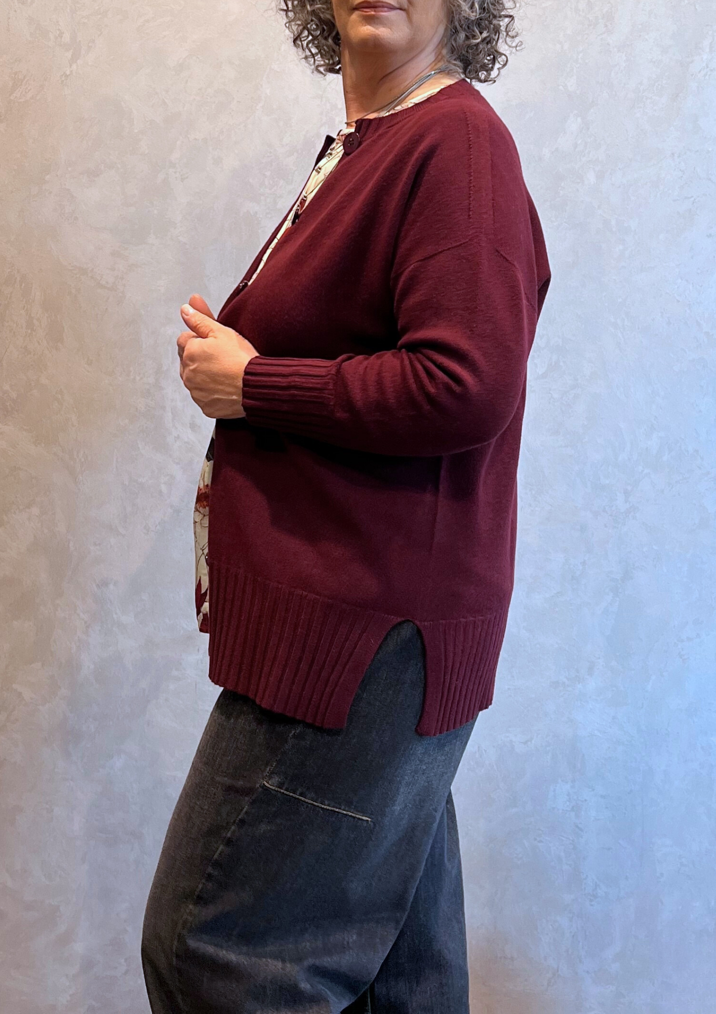 Cardigan in Dolby over con bottoni