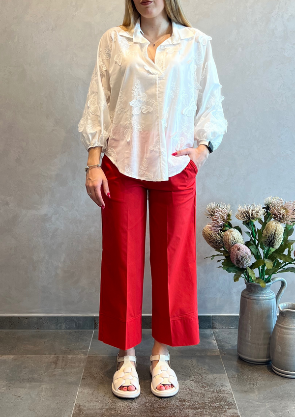Pantalone gaucho in cotone ultraleggero