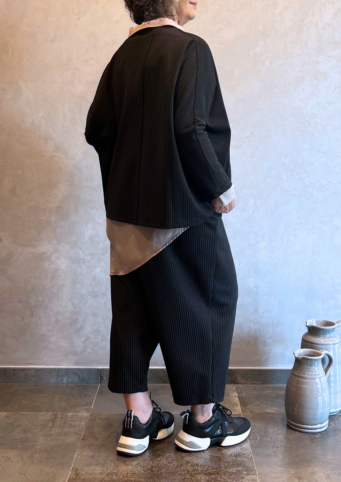 Pantalone portafoglio in Punto Milano gessato