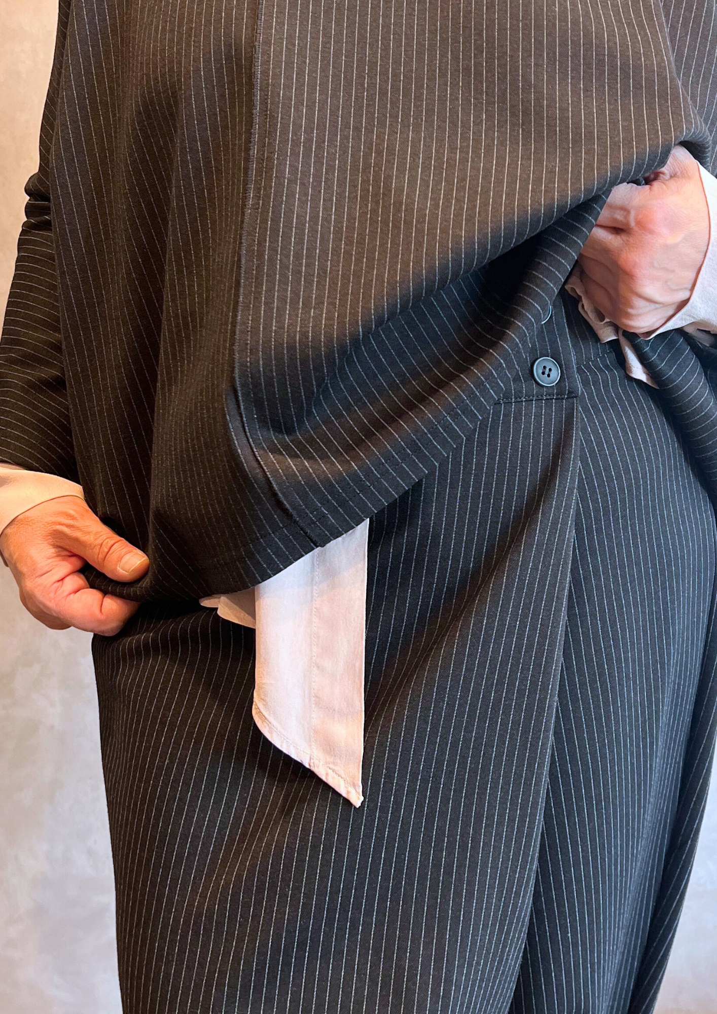 Pantalone portafoglio in Punto Milano gessato