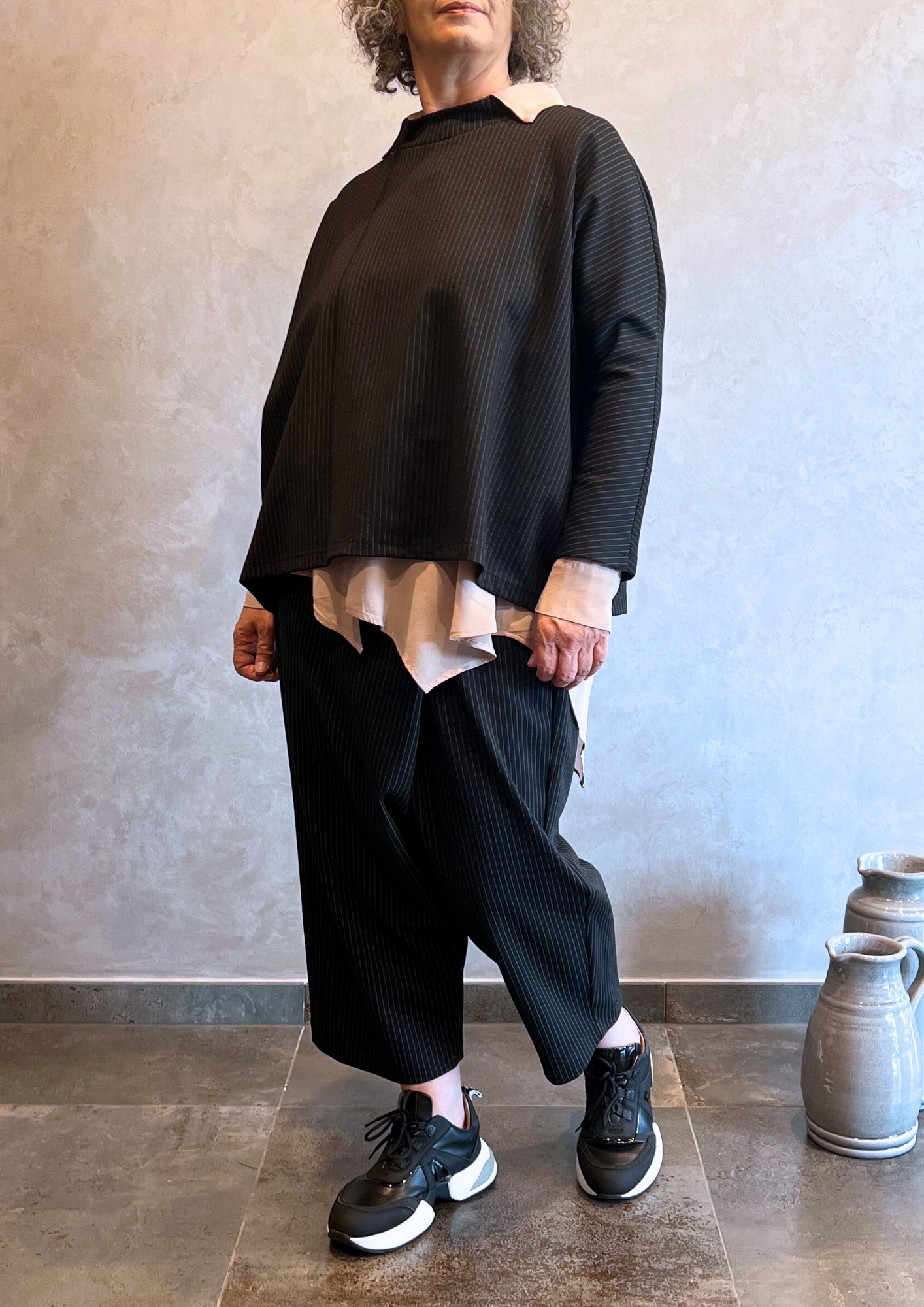 Pantalone portafoglio in Punto Milano gessato