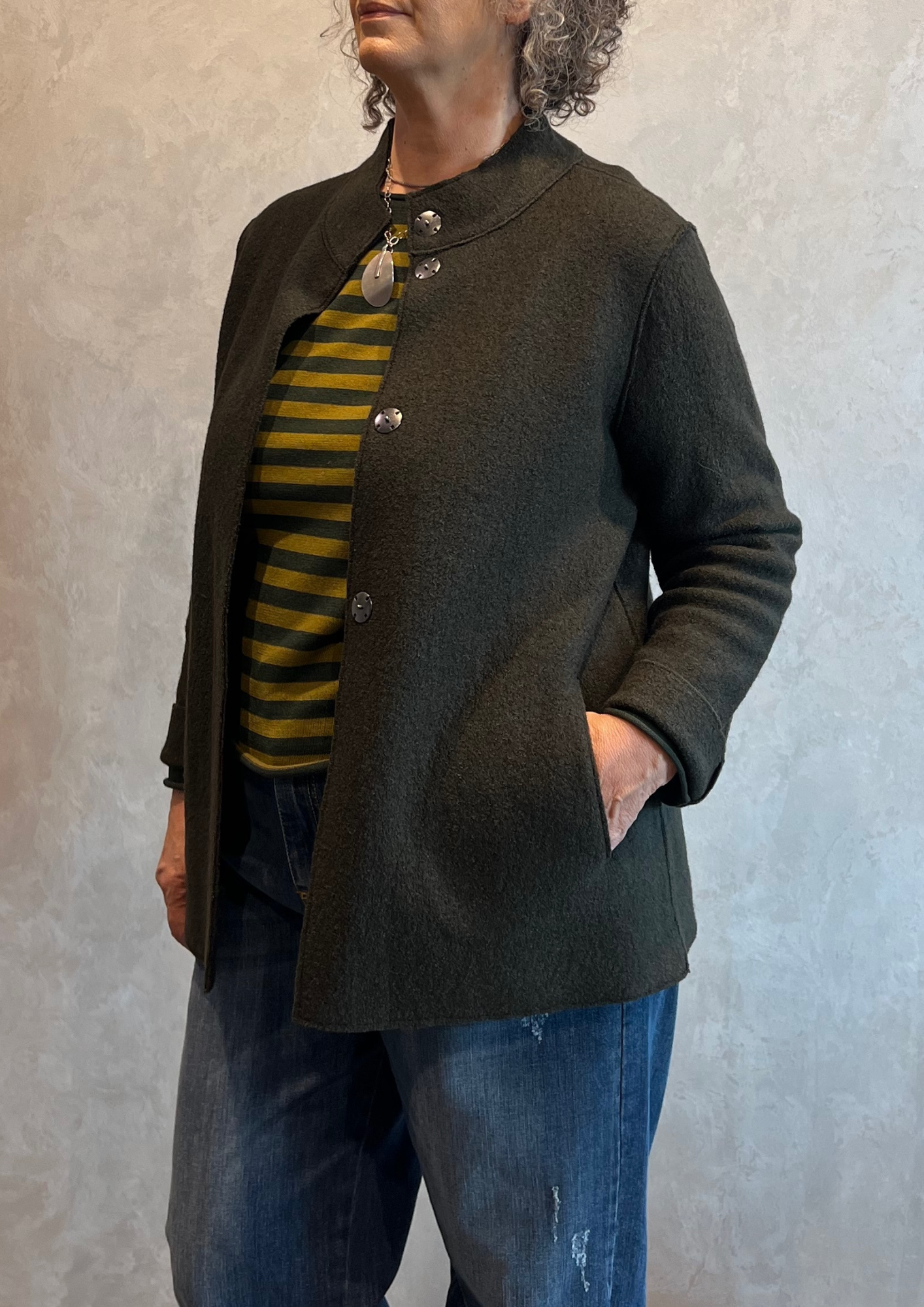 Giacca coreana in lana cotta