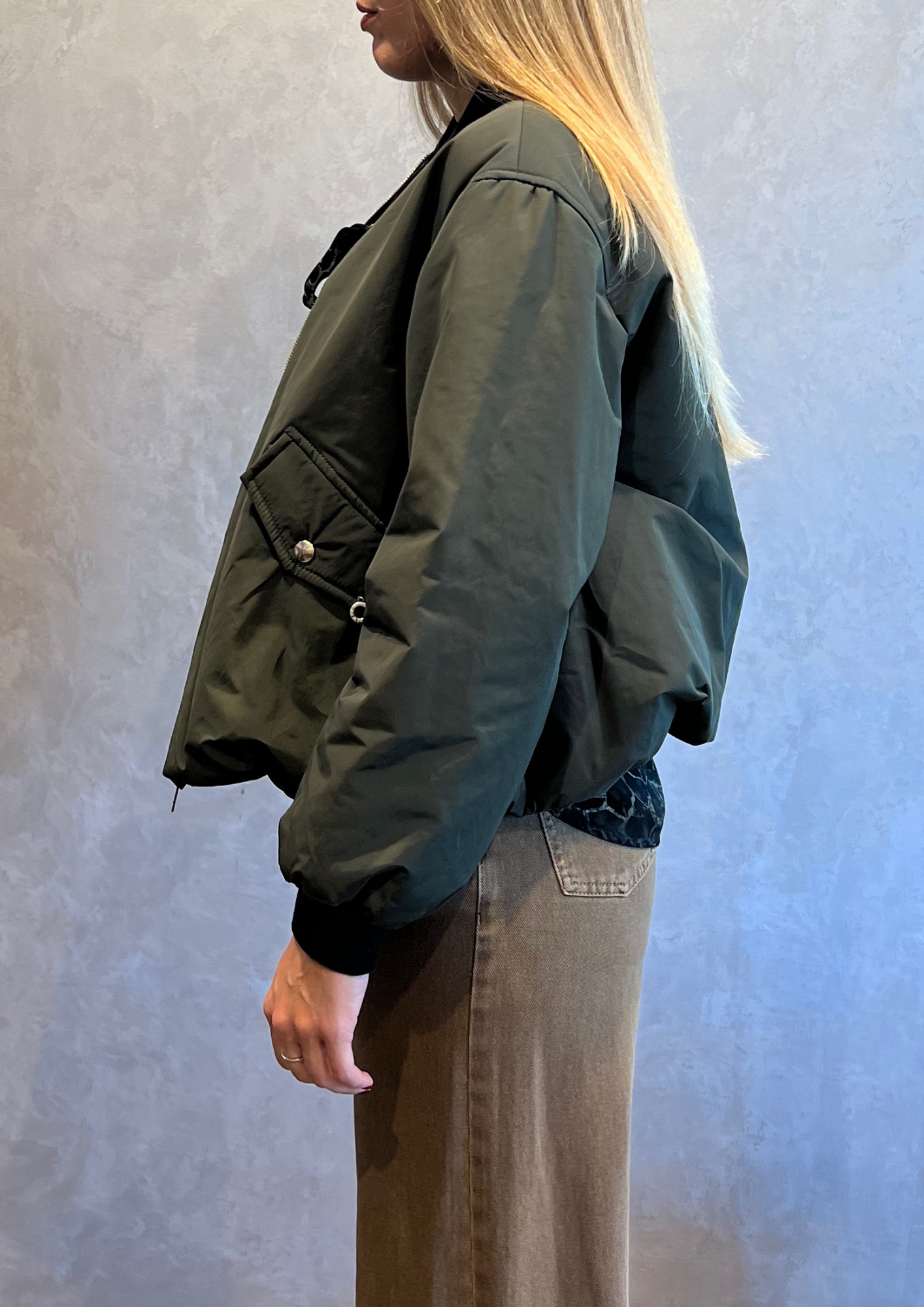 Bomber arricciato imbottitura leggera