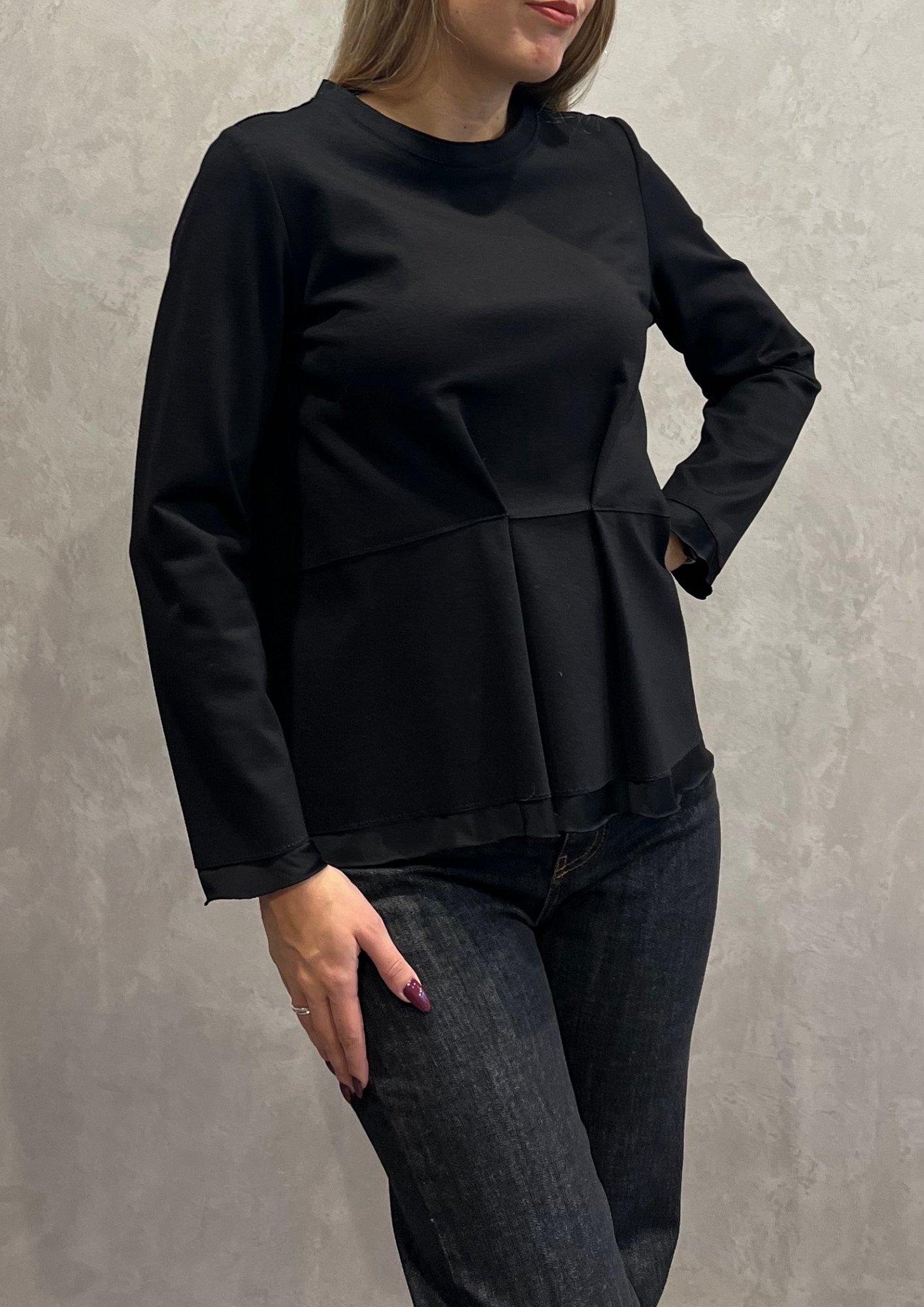 Maglia in Punto Milano con arricciatura