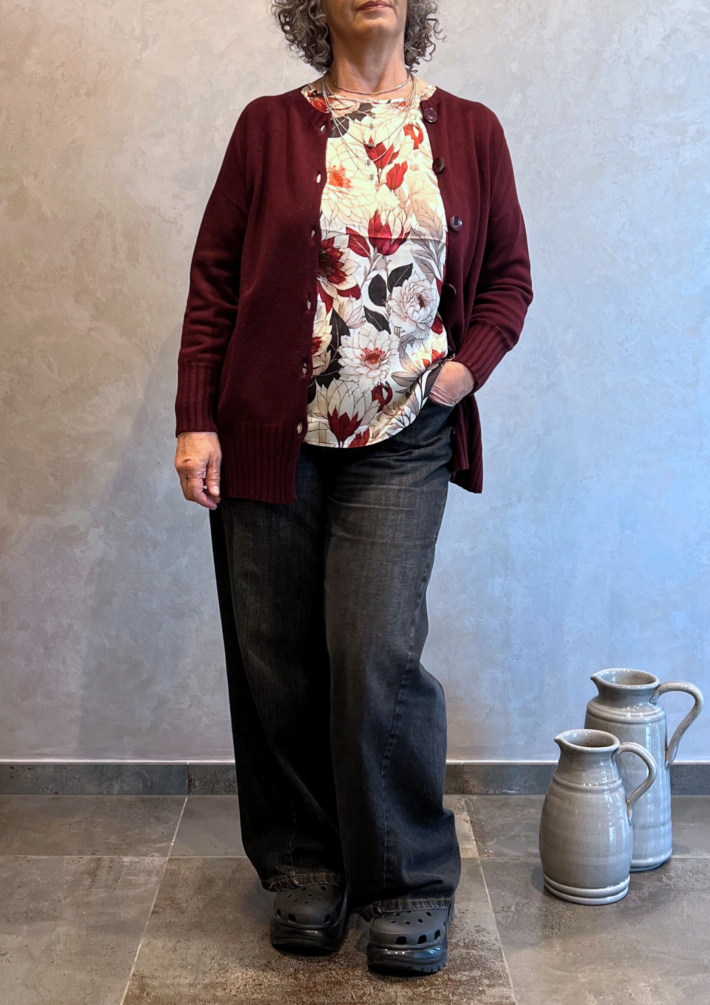 Cardigan in Dolby over con bottoni