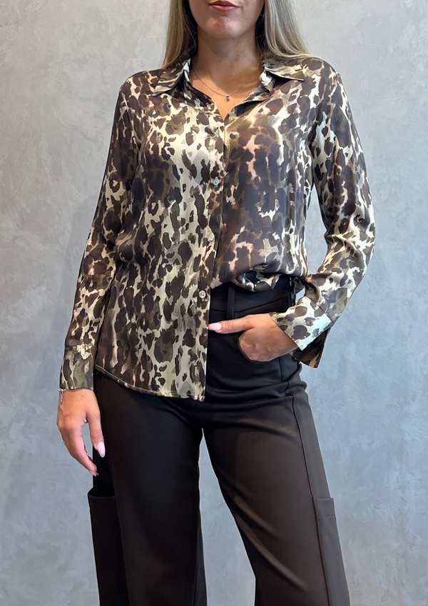 Camicia 100% viscosa stampa animalier