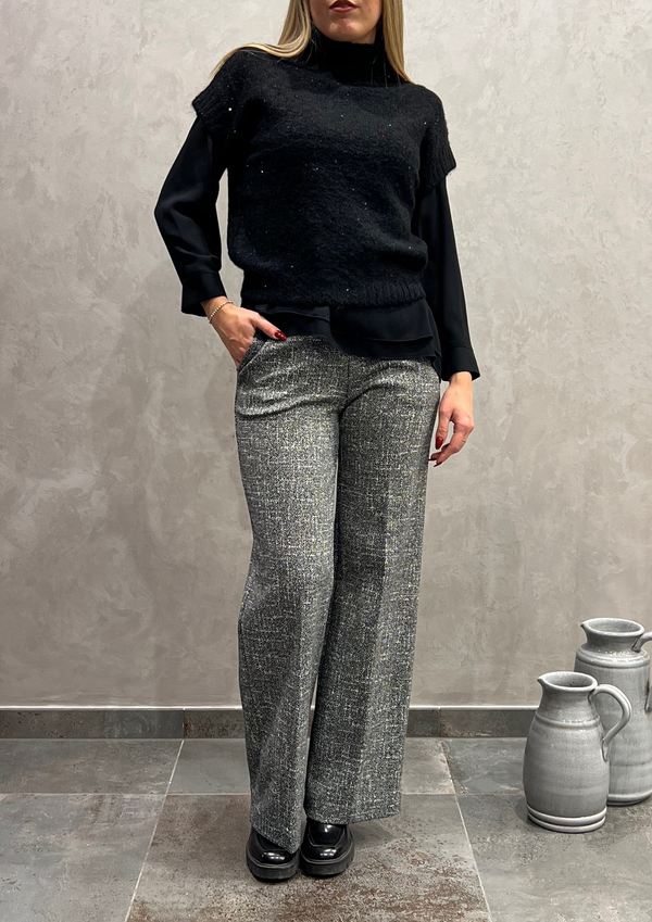 Pantalone dritto caldo cotone pepe e sale