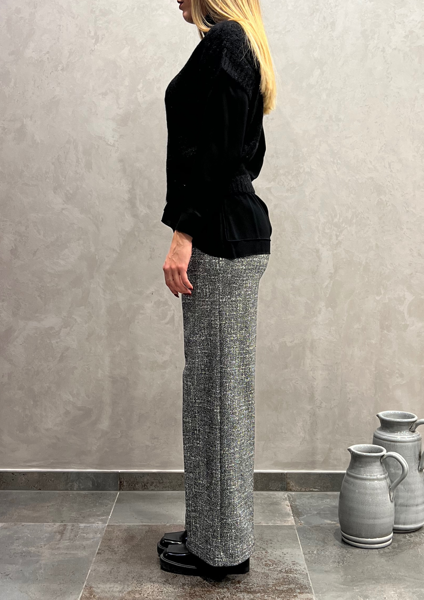 Pantalone dritto caldo cotone pepe e sale