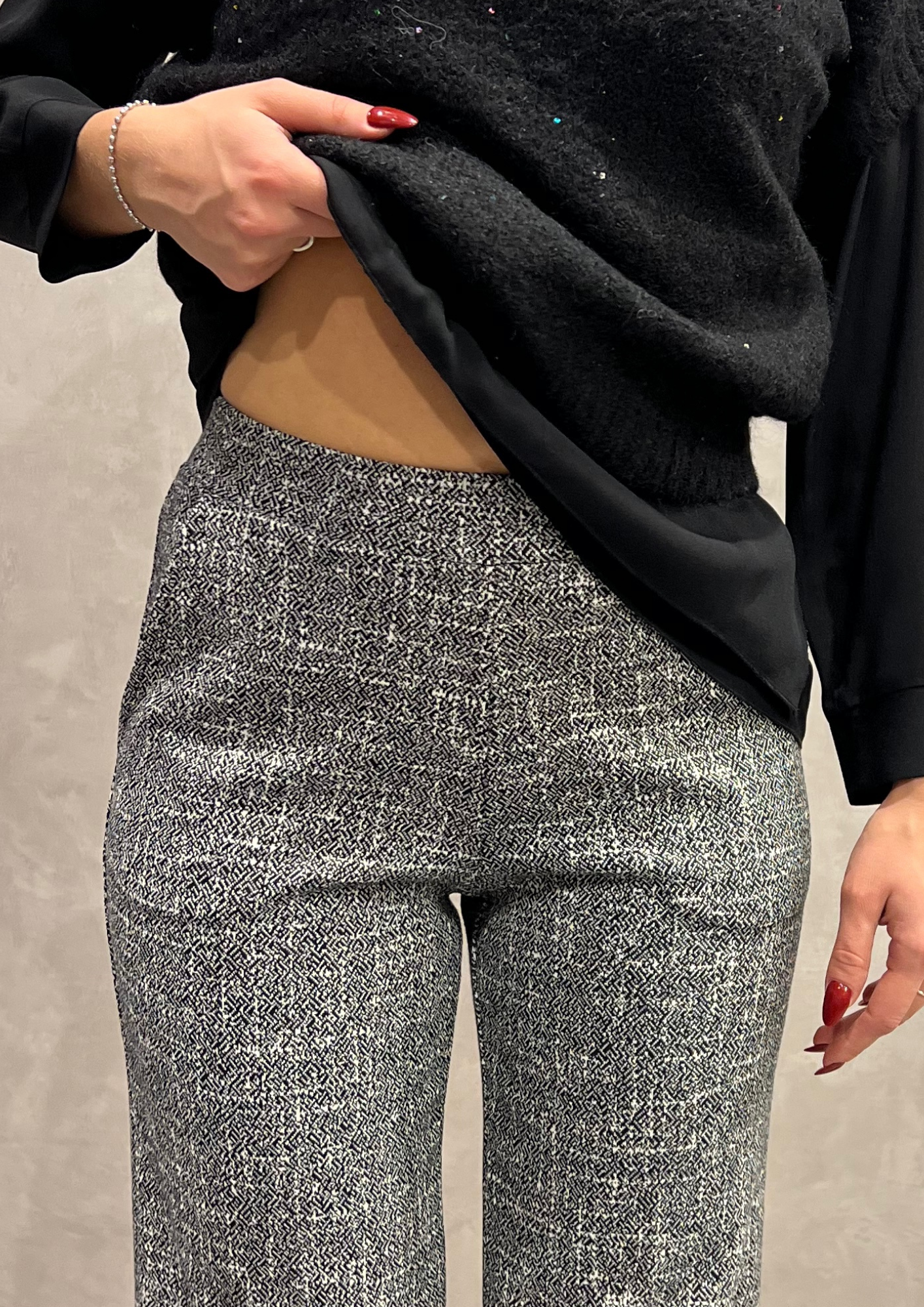 Pantalone dritto caldo cotone pepe e sale