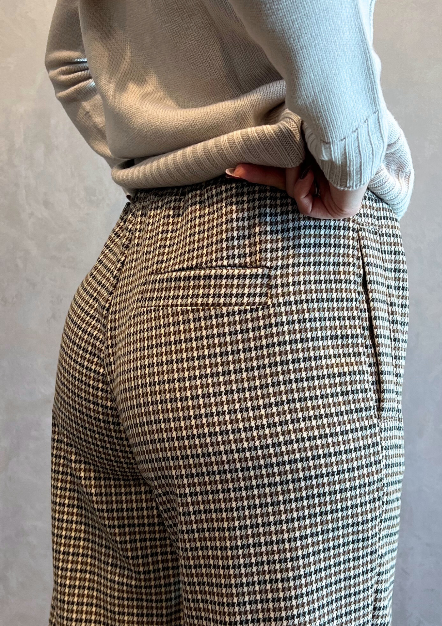 Pantalone taglio dritto pied de poule