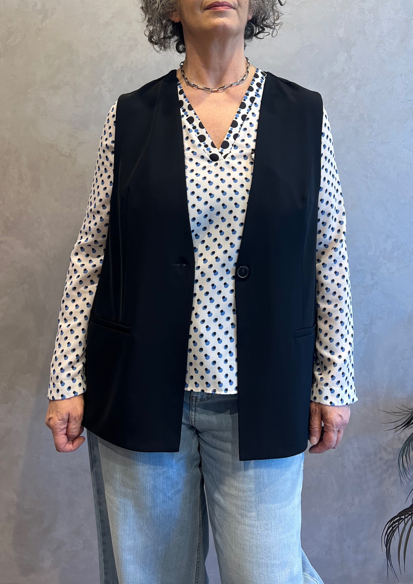 Gilet blazer con spacchetti