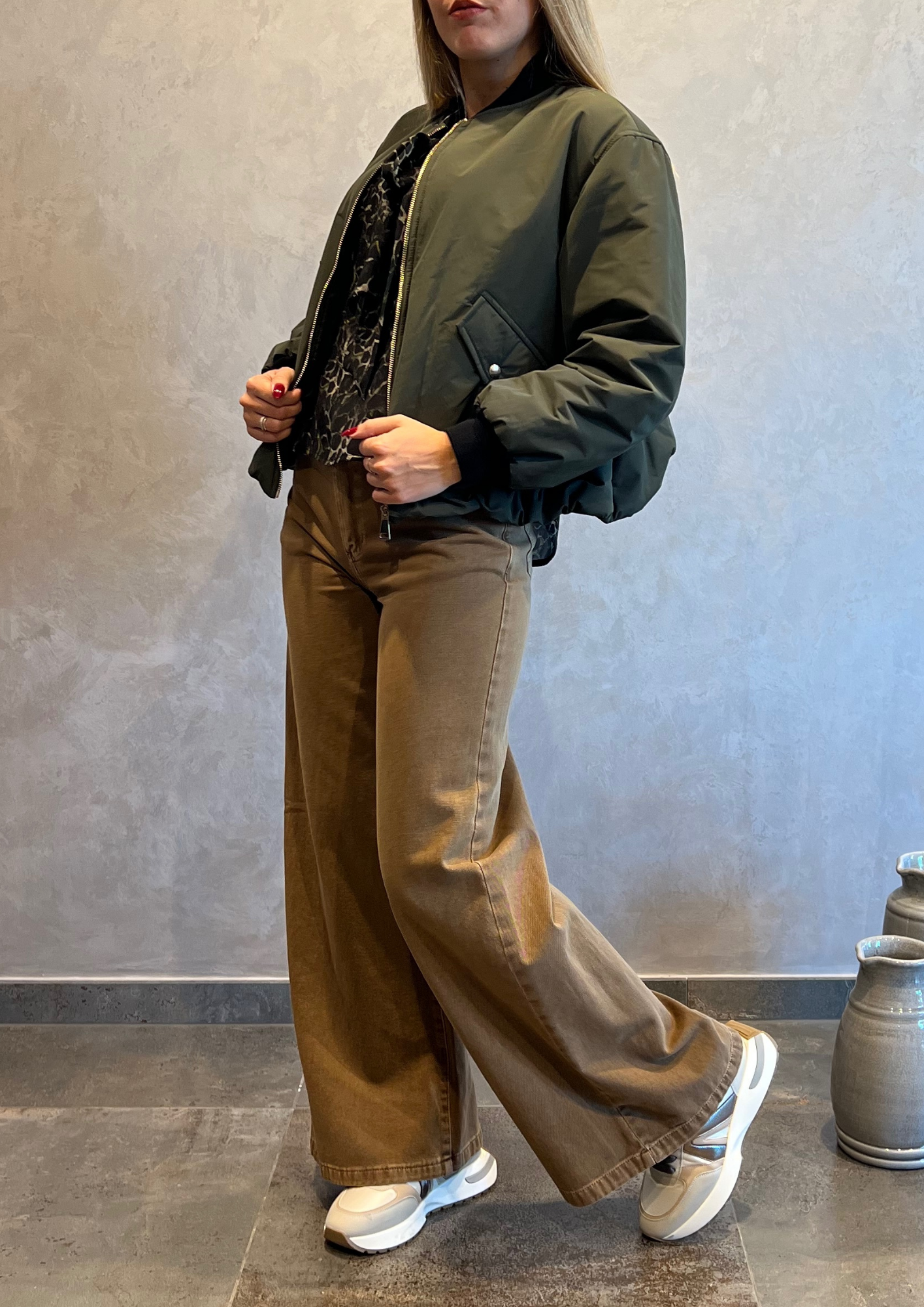 Bomber arricciato imbottitura leggera
