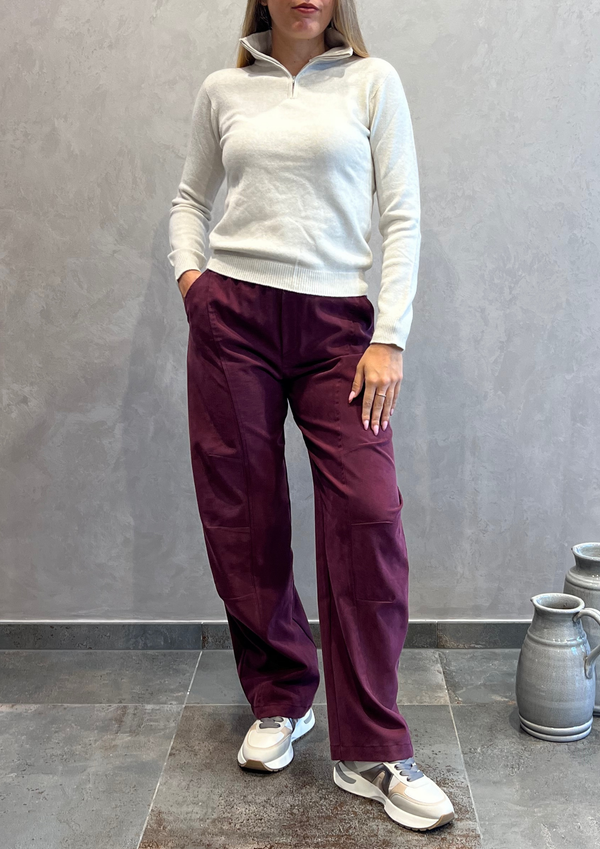 Pantalone barrel lyoncell con elastico