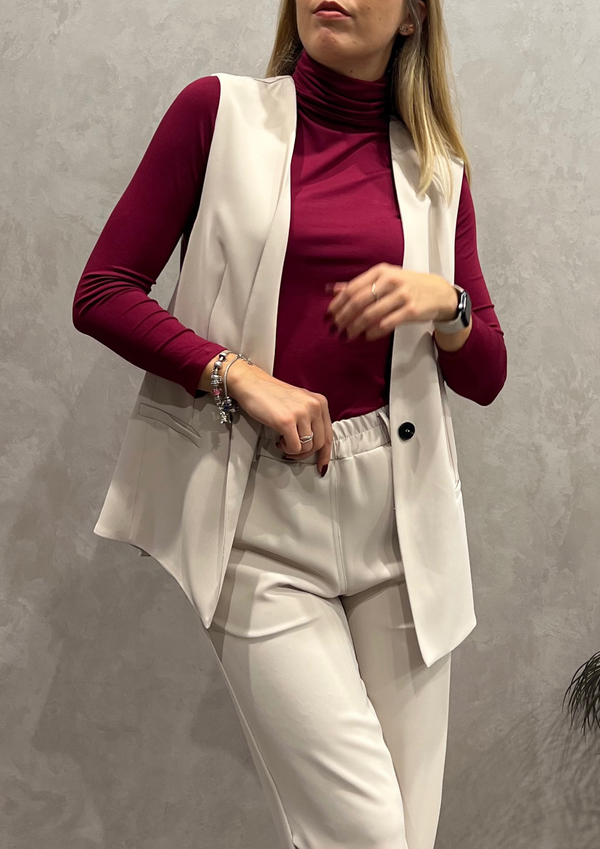 Gilet blazer cady con spacchi