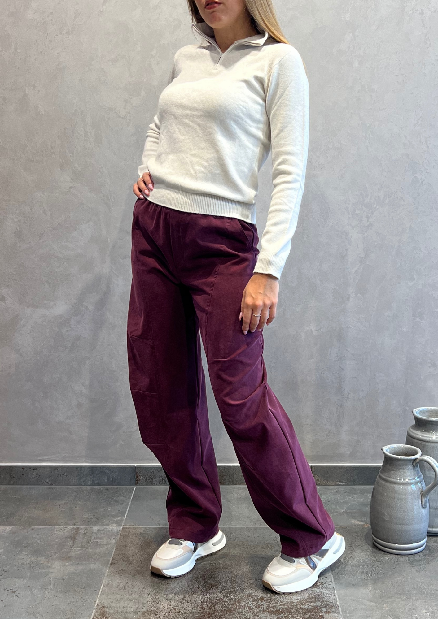 Pantalone barrel lyoncell con elastico