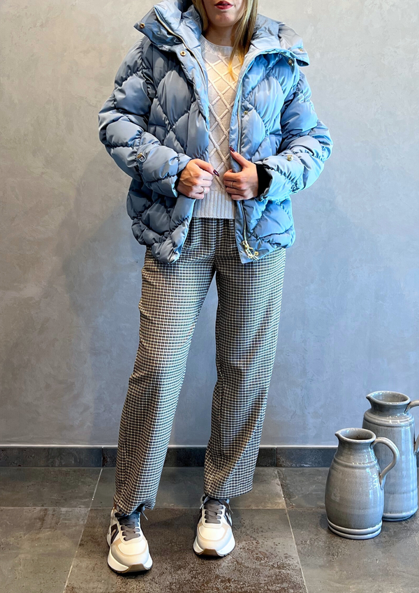 Giubbotto imbottito a rombi con cappuccio