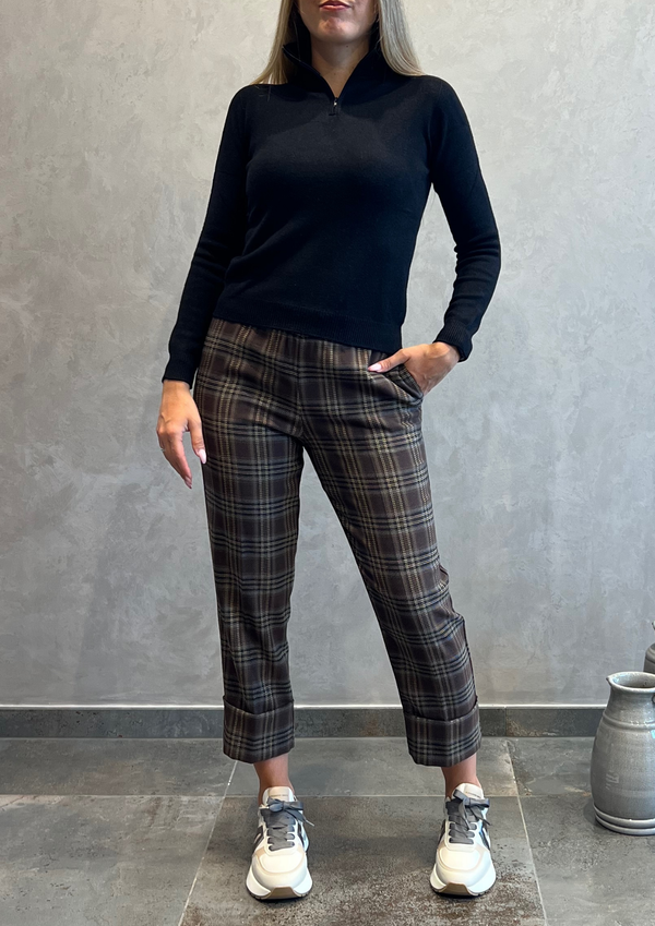 Pantalone sigaretta calda viscosa tartan
