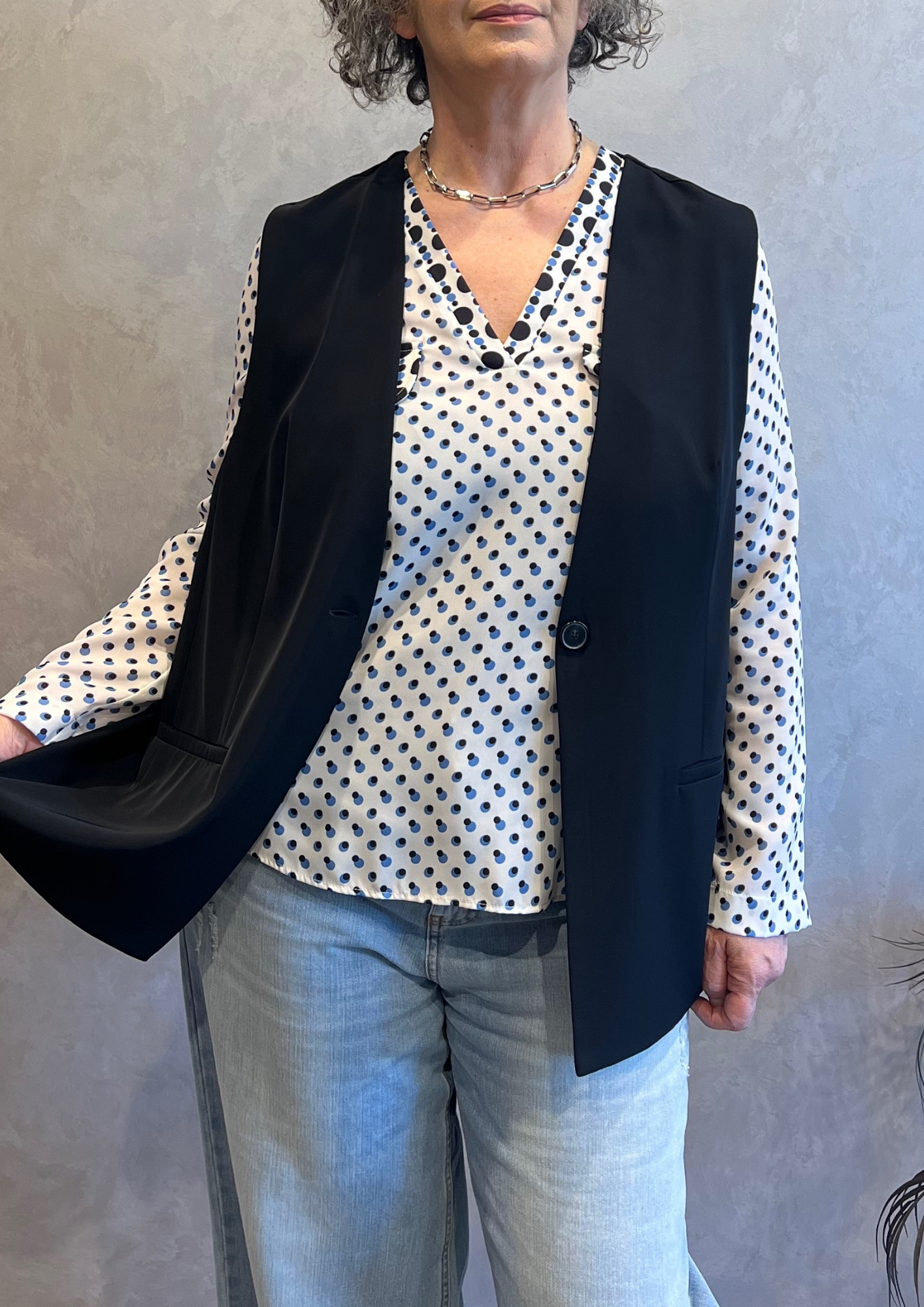 Gilet blazer con spacchetti