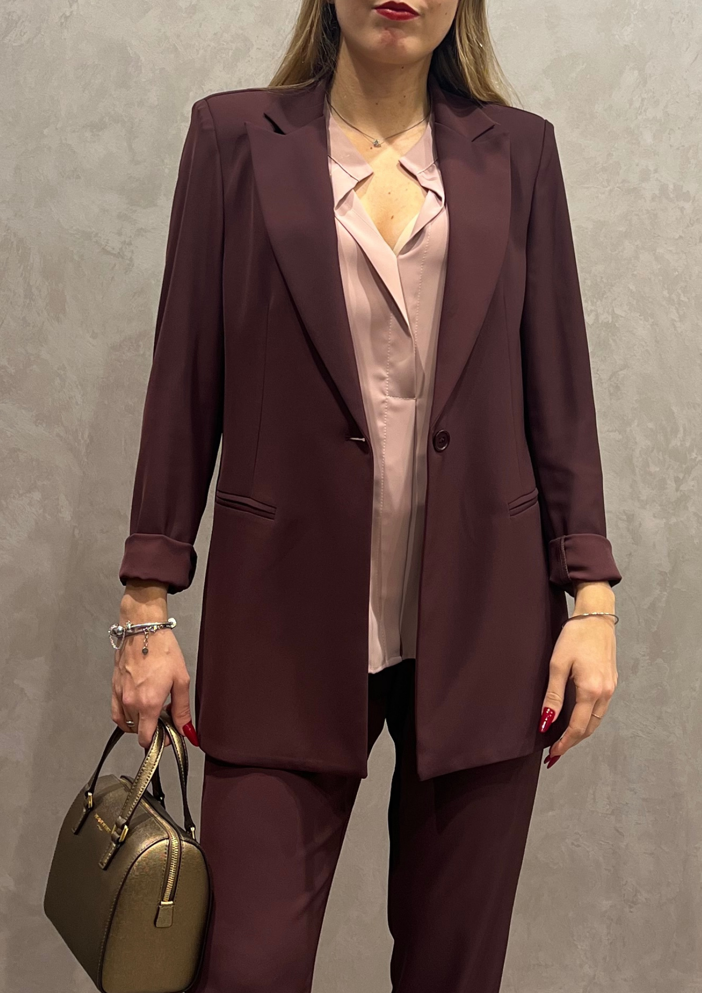 Giacca blazer monopetto cady con spalline