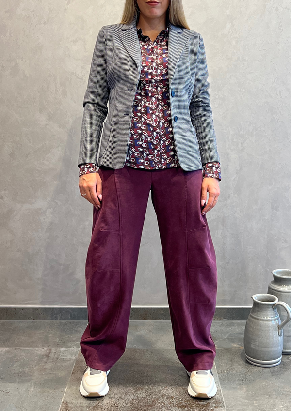 Giacca sfiancata caldo cotone micro-check