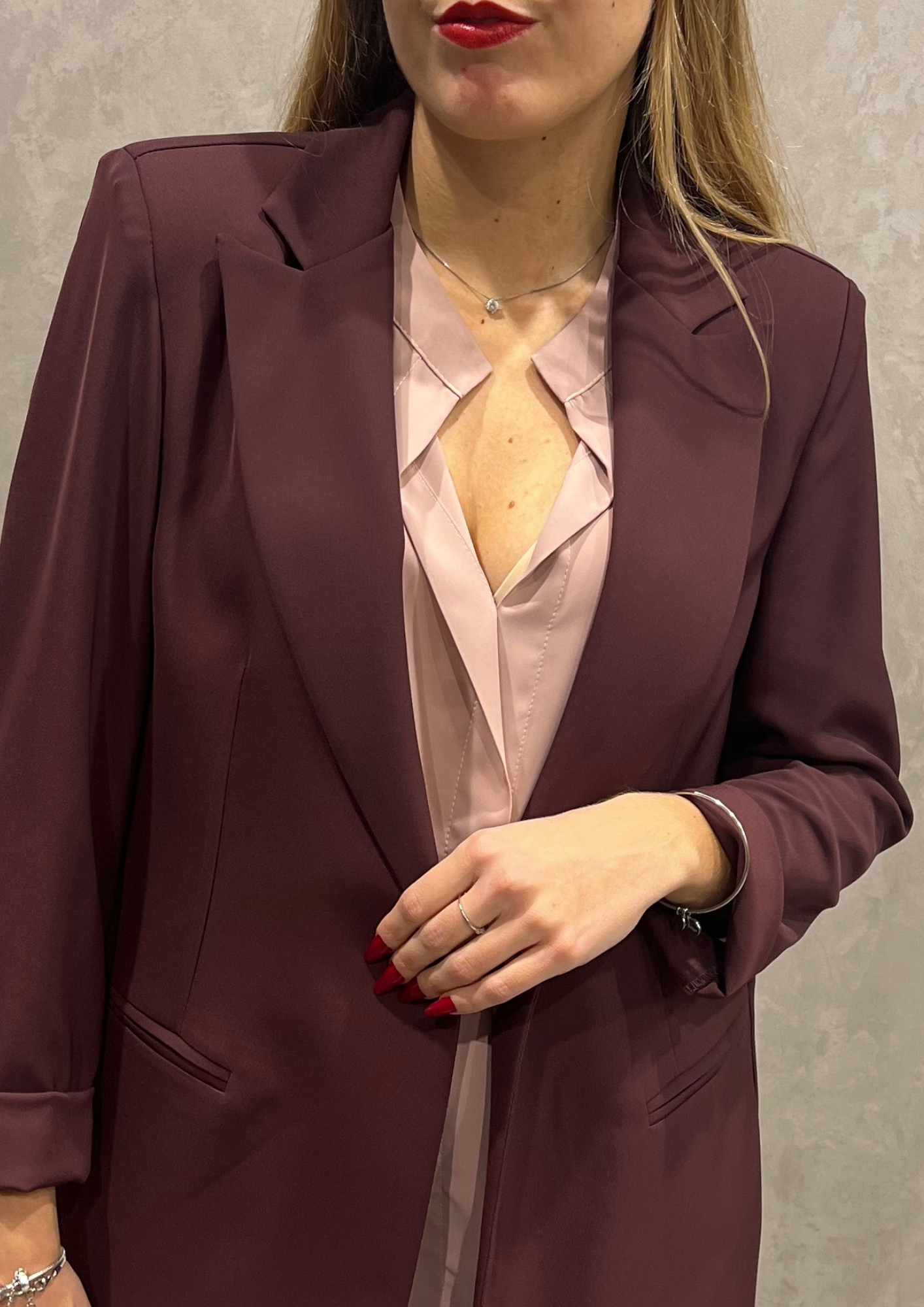 Giacca blazer monopetto cady con spalline