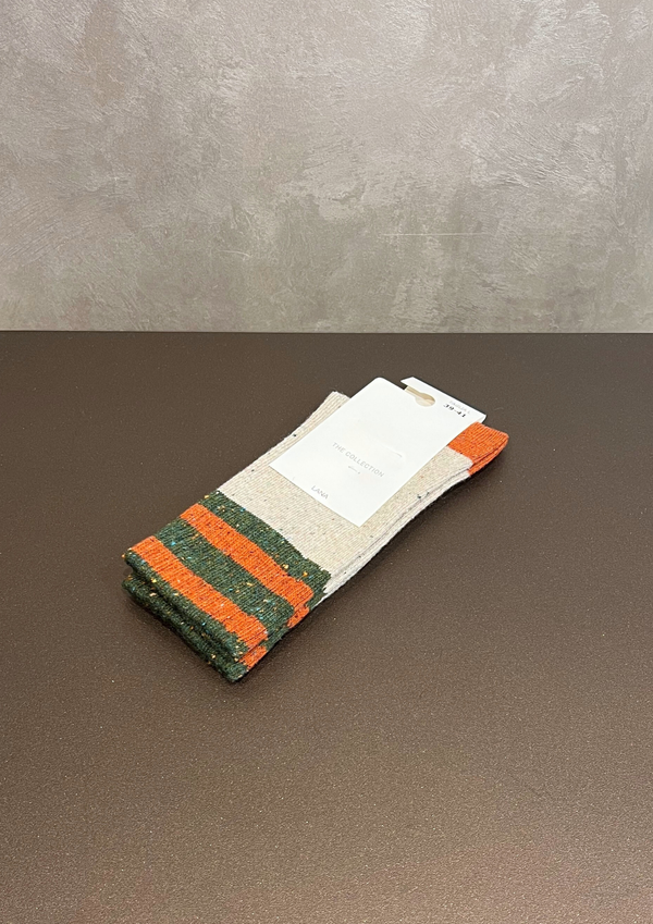 Calzino in misto lana mélange righe