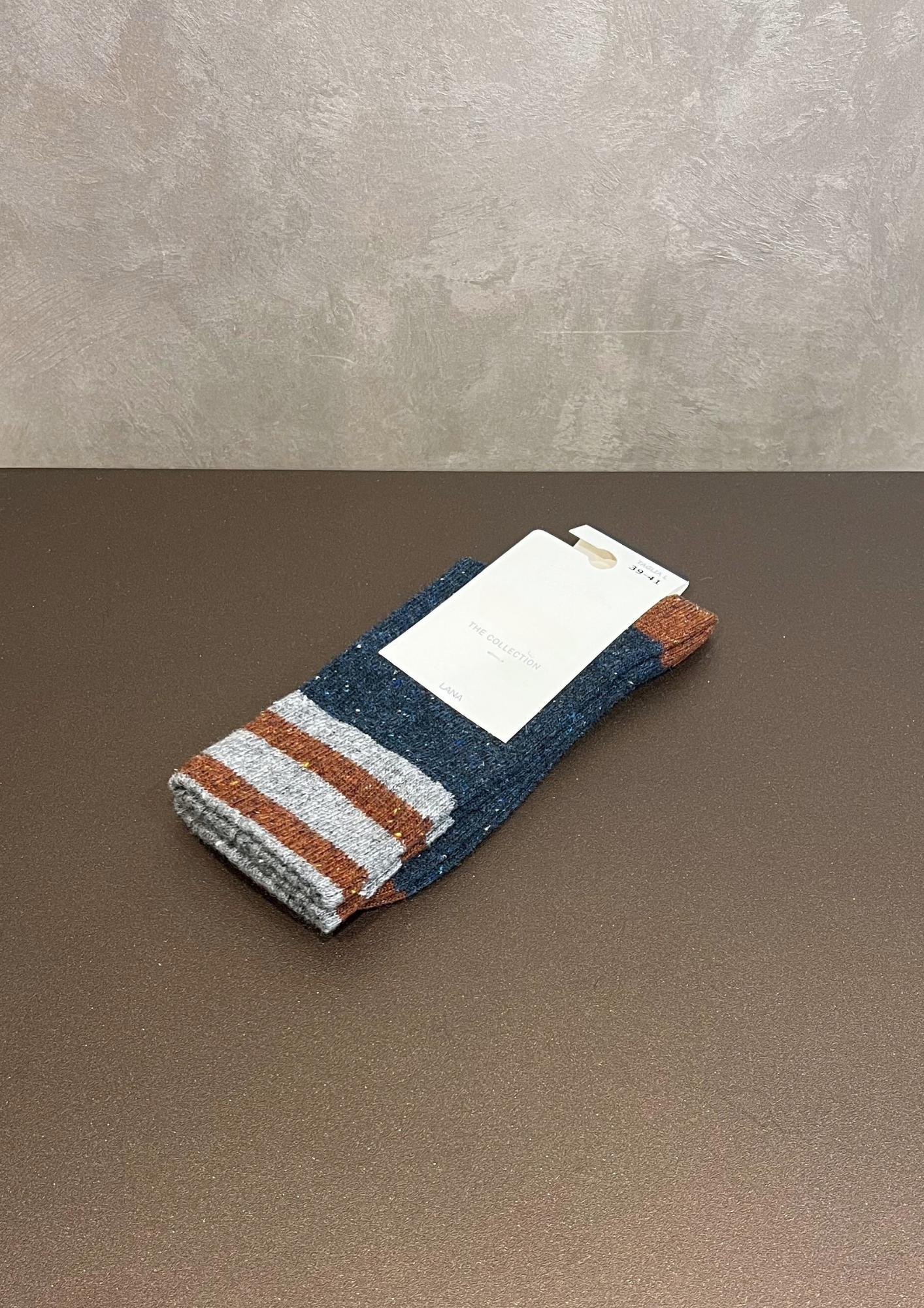 Calzino in misto lana mélange righe