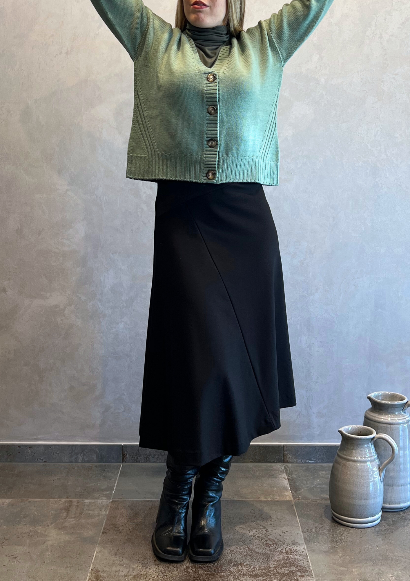 Cardigan in pura lana vergine a scatolina