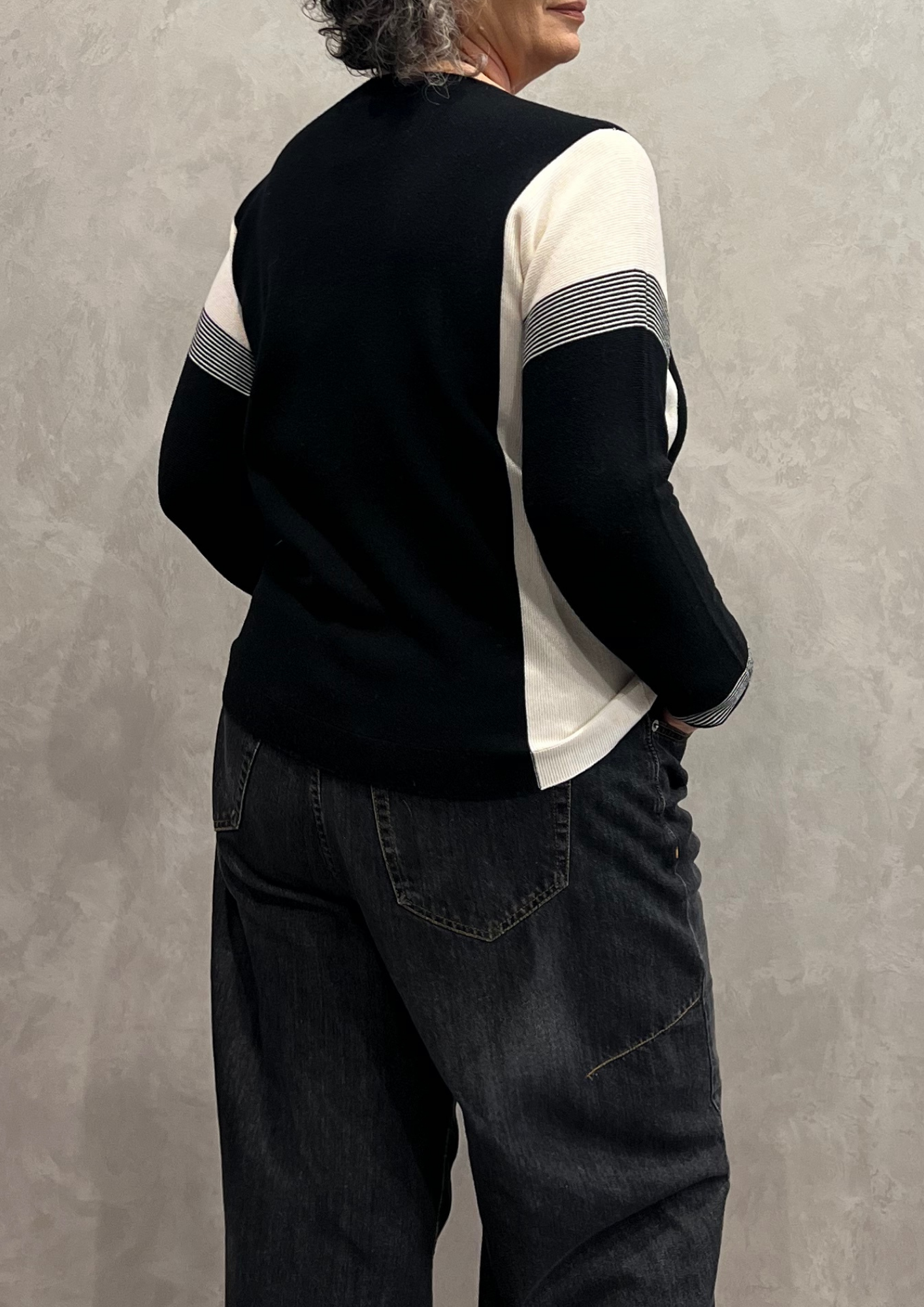 Maglia in pura lana vergine righe mix