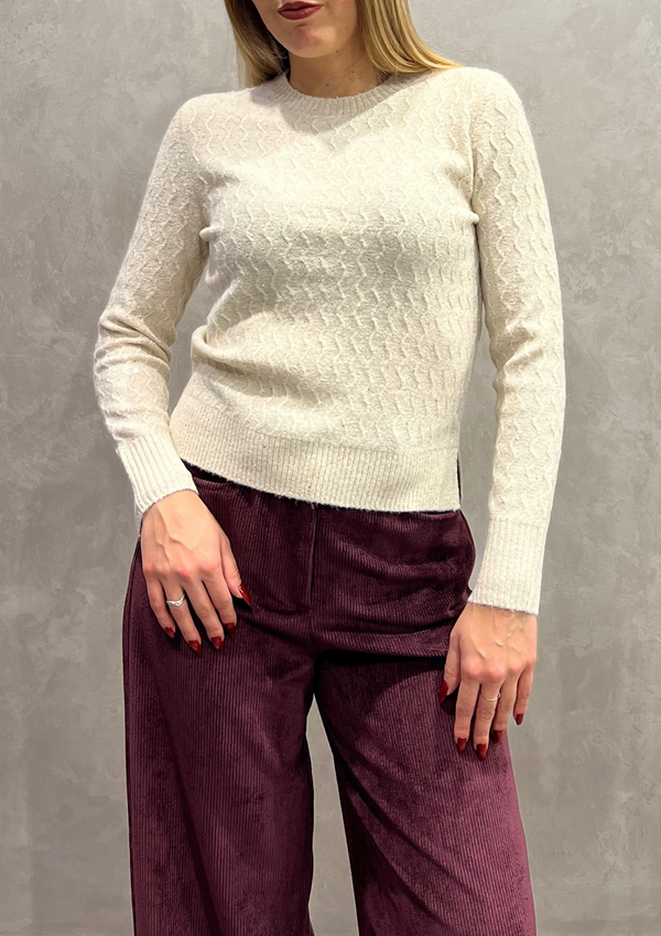 Maglioncino girocollo con paillettes in trama