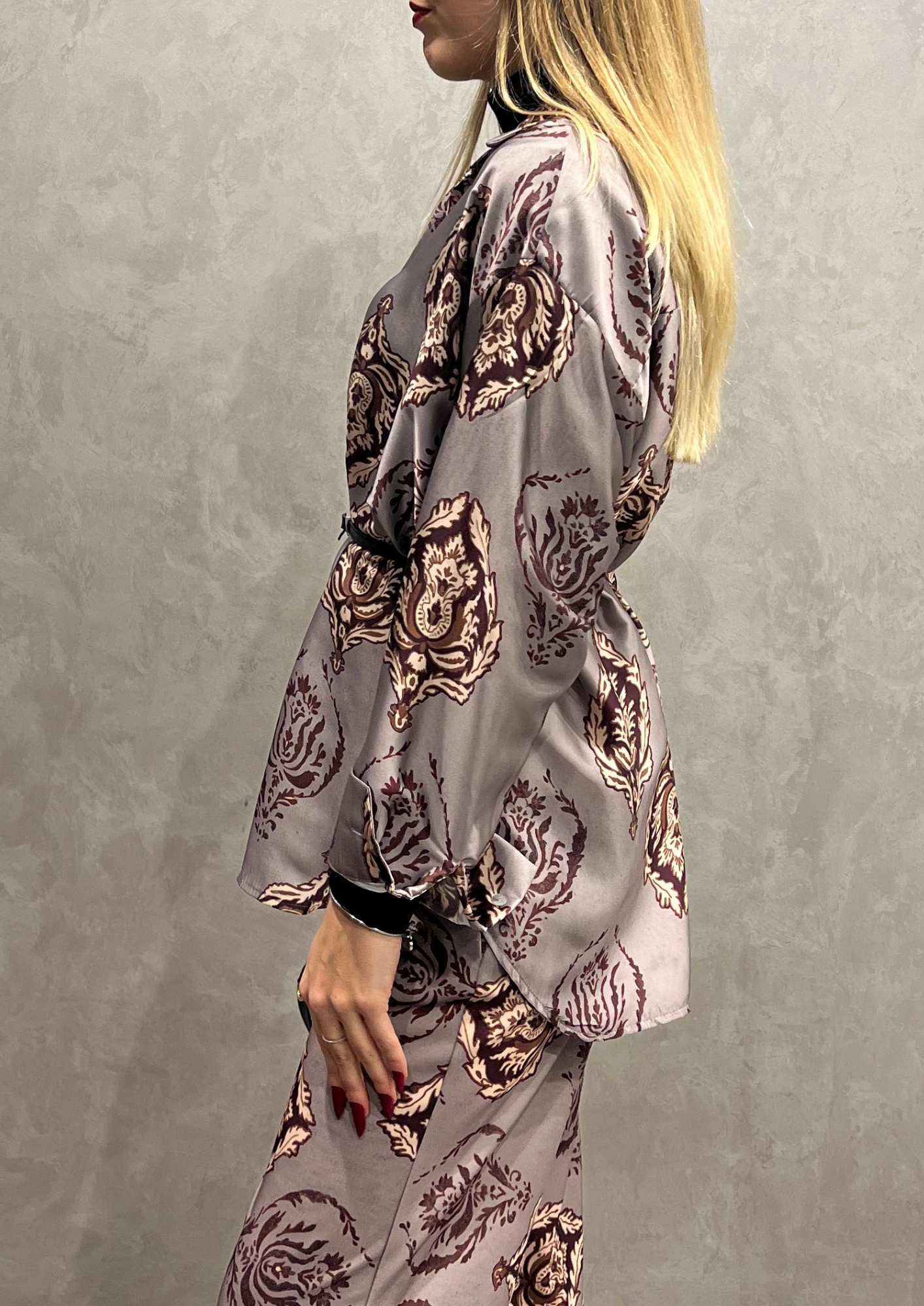 Camicia fluida rasata in fantasia paisley