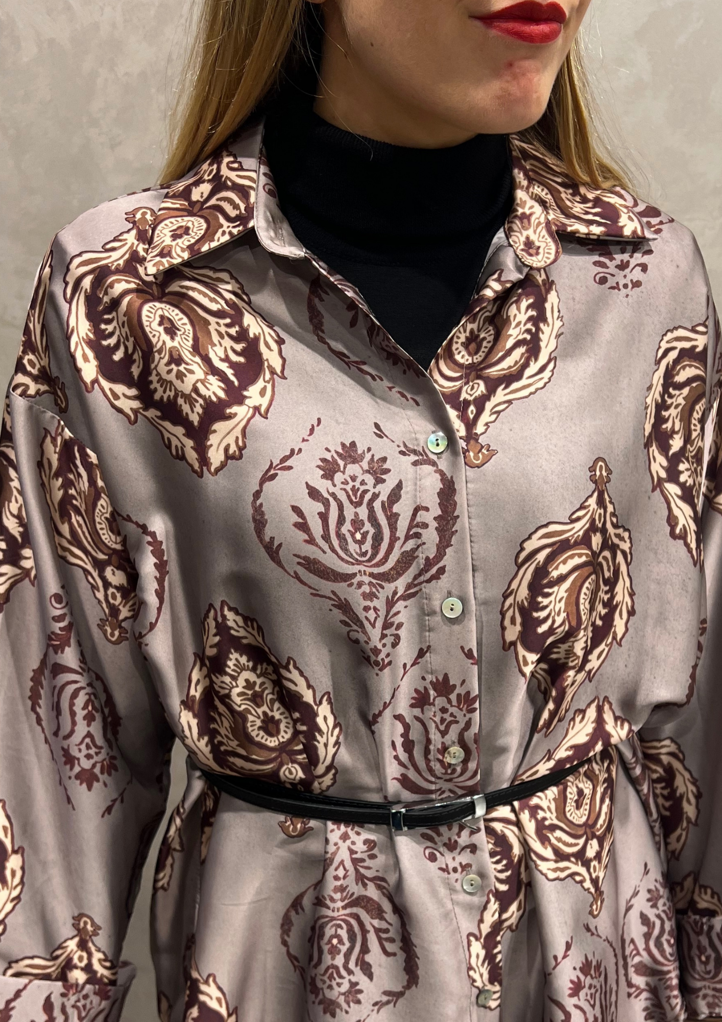 Camicia fluida rasata in fantasia paisley