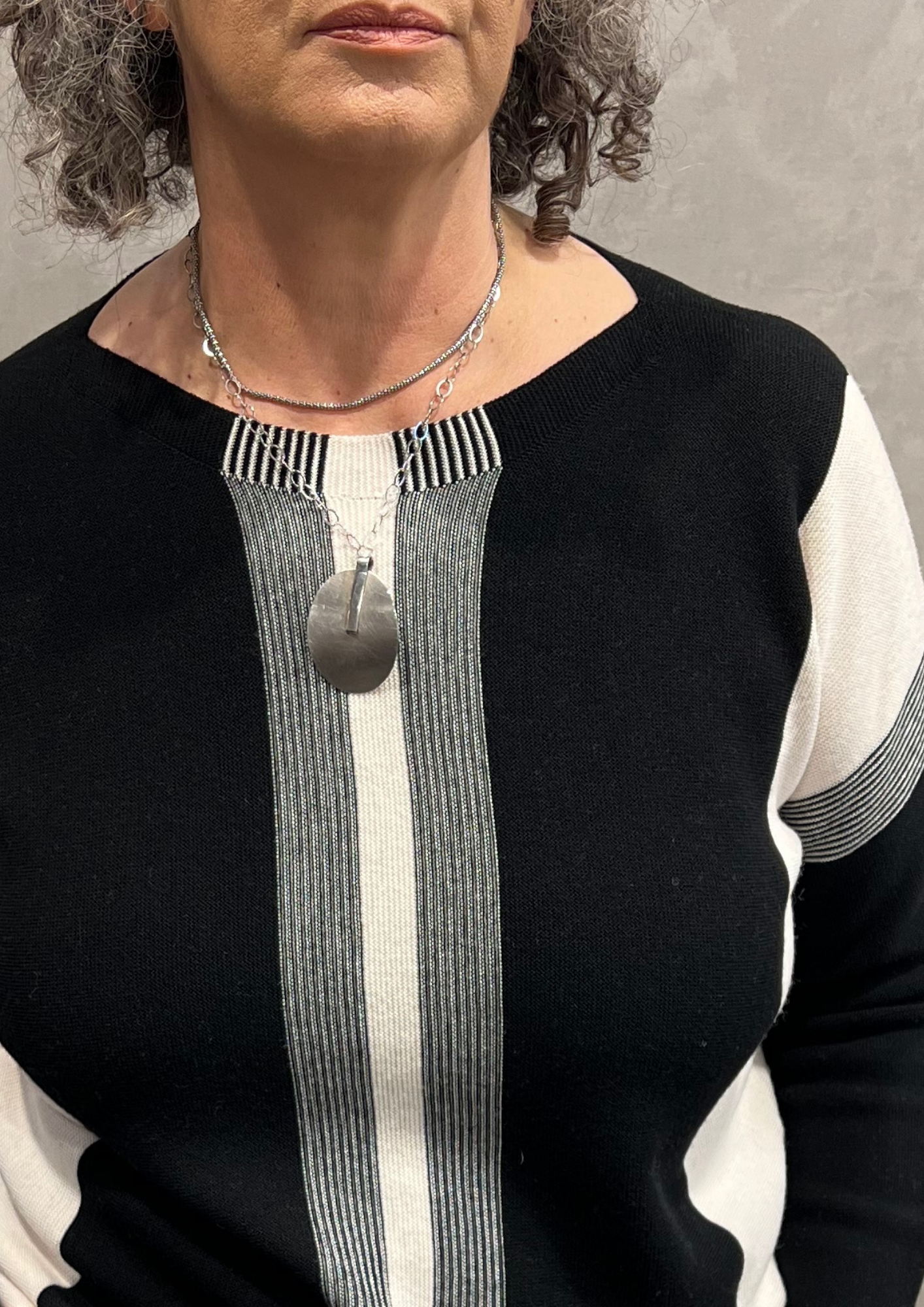 Maglia in pura lana vergine righe mix