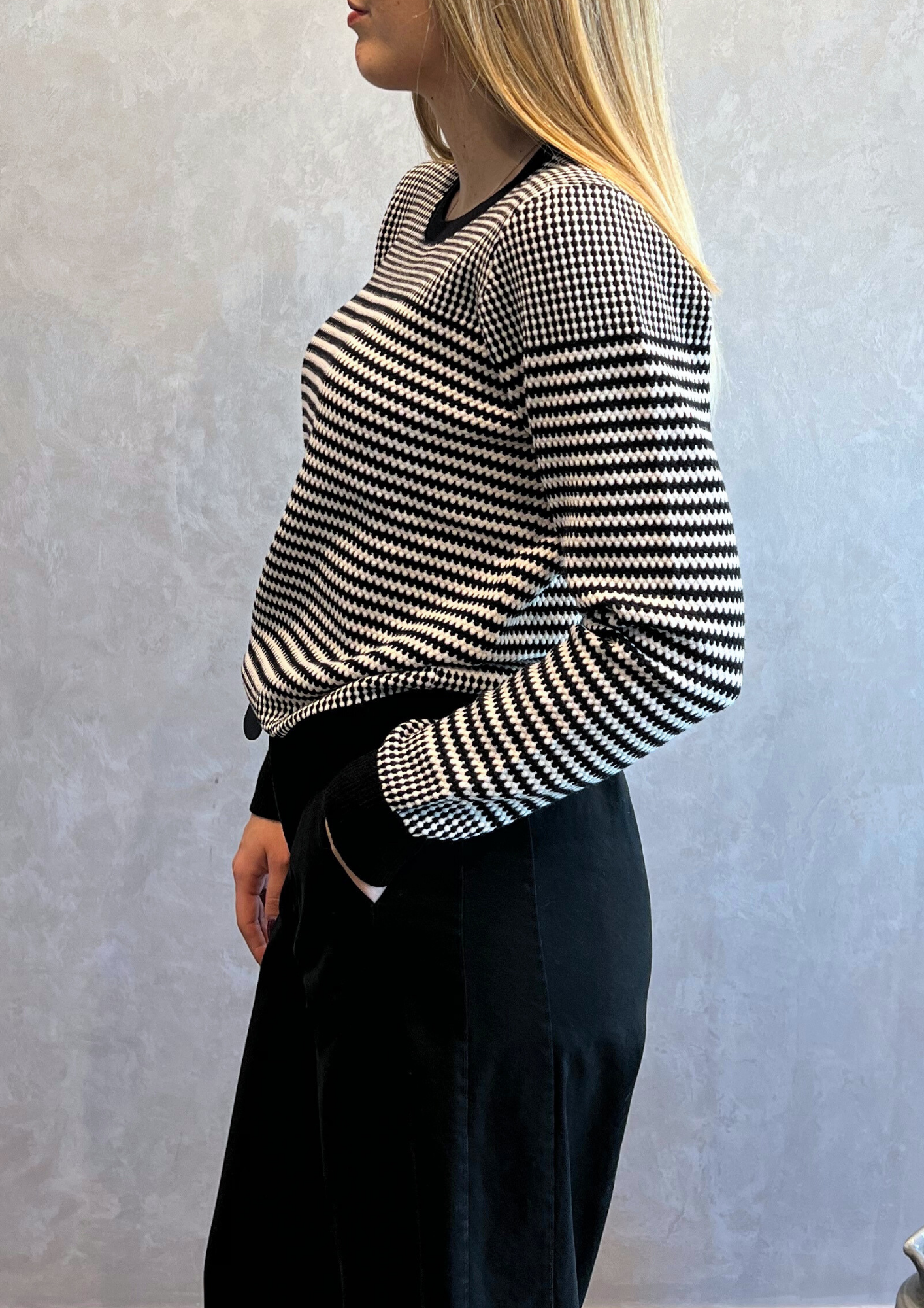 Maglia in viscosa felpata fantasia in trama