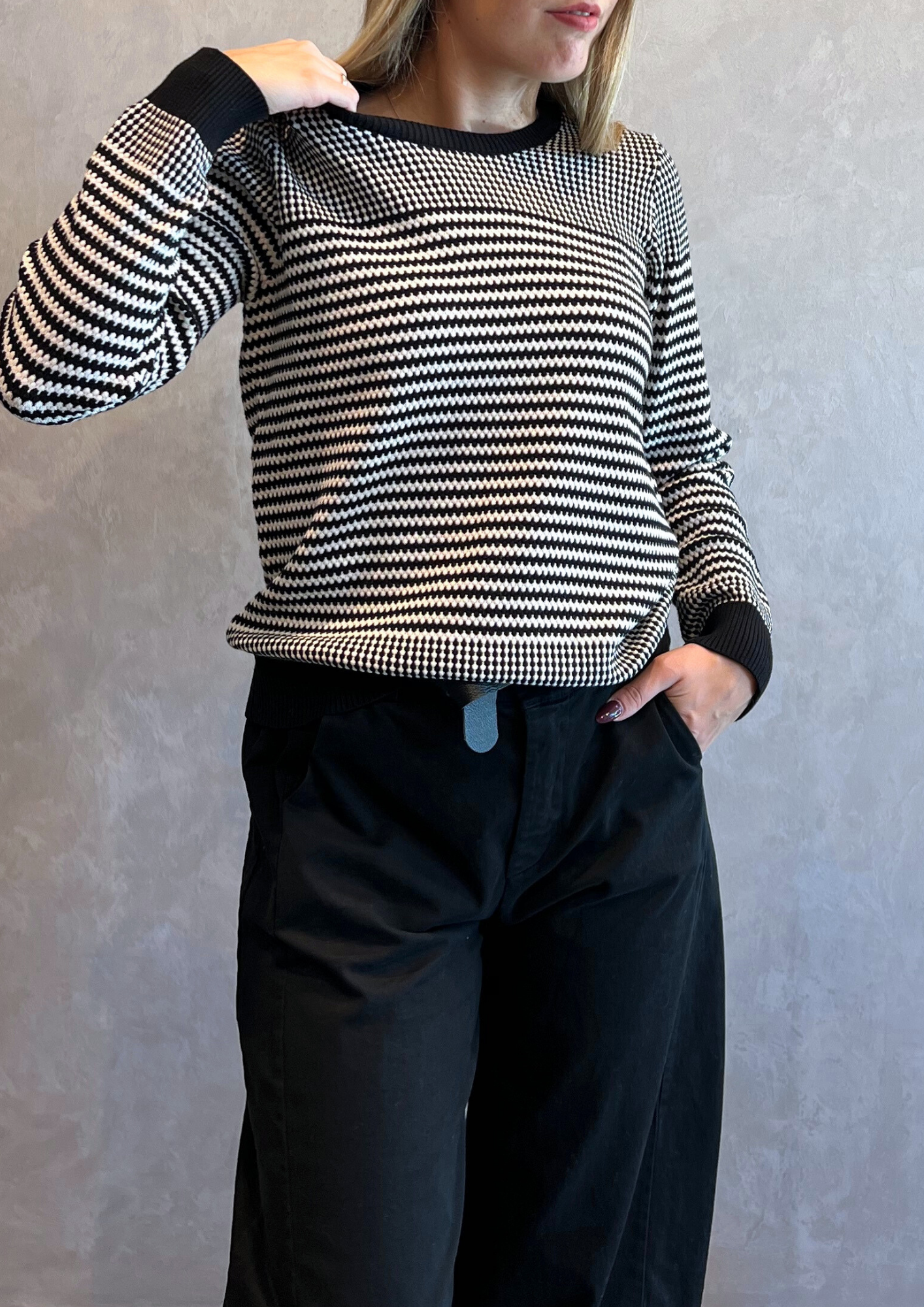 Maglia in viscosa felpata fantasia in trama