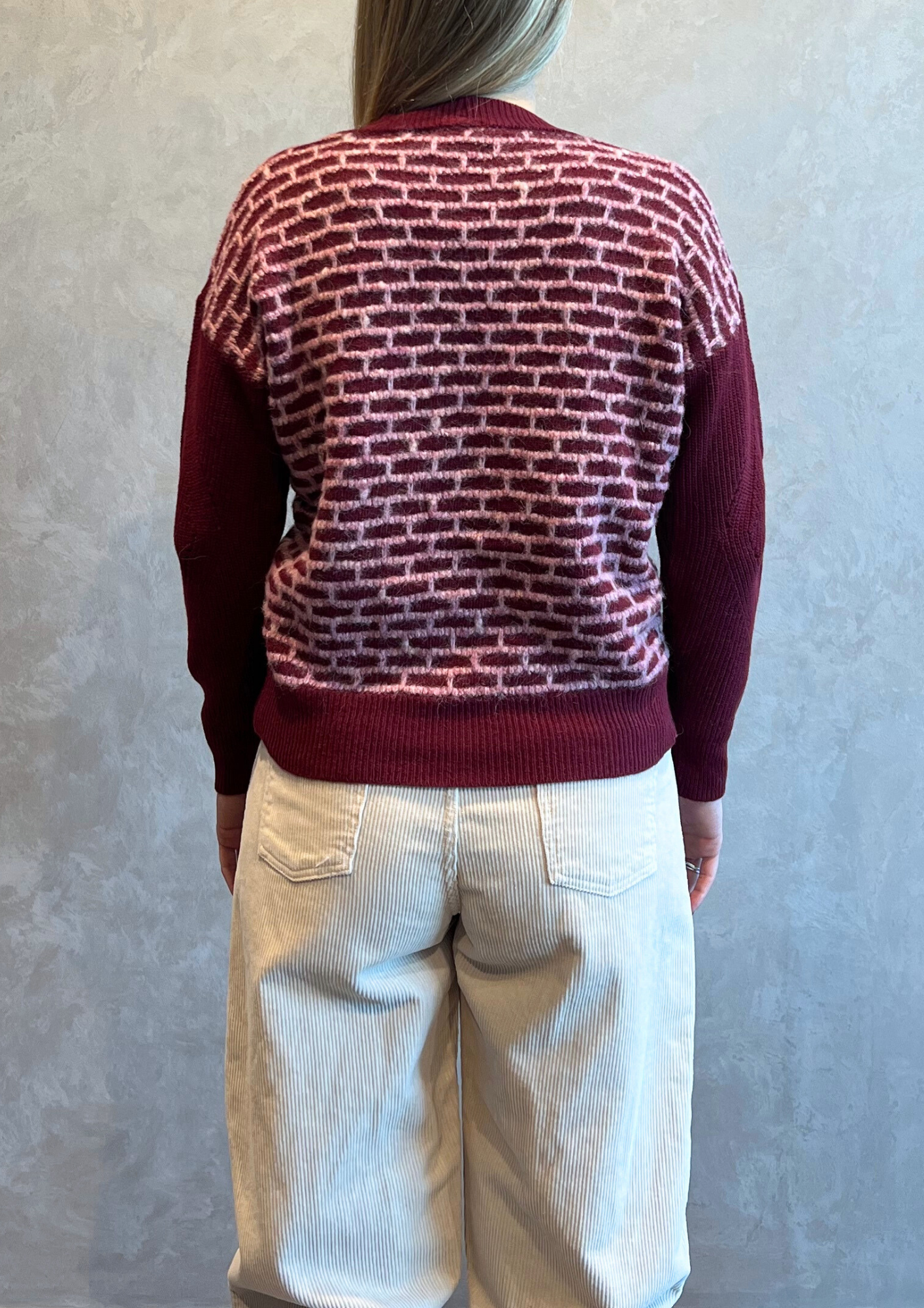 Cardigan in lana e cashmere lavorato